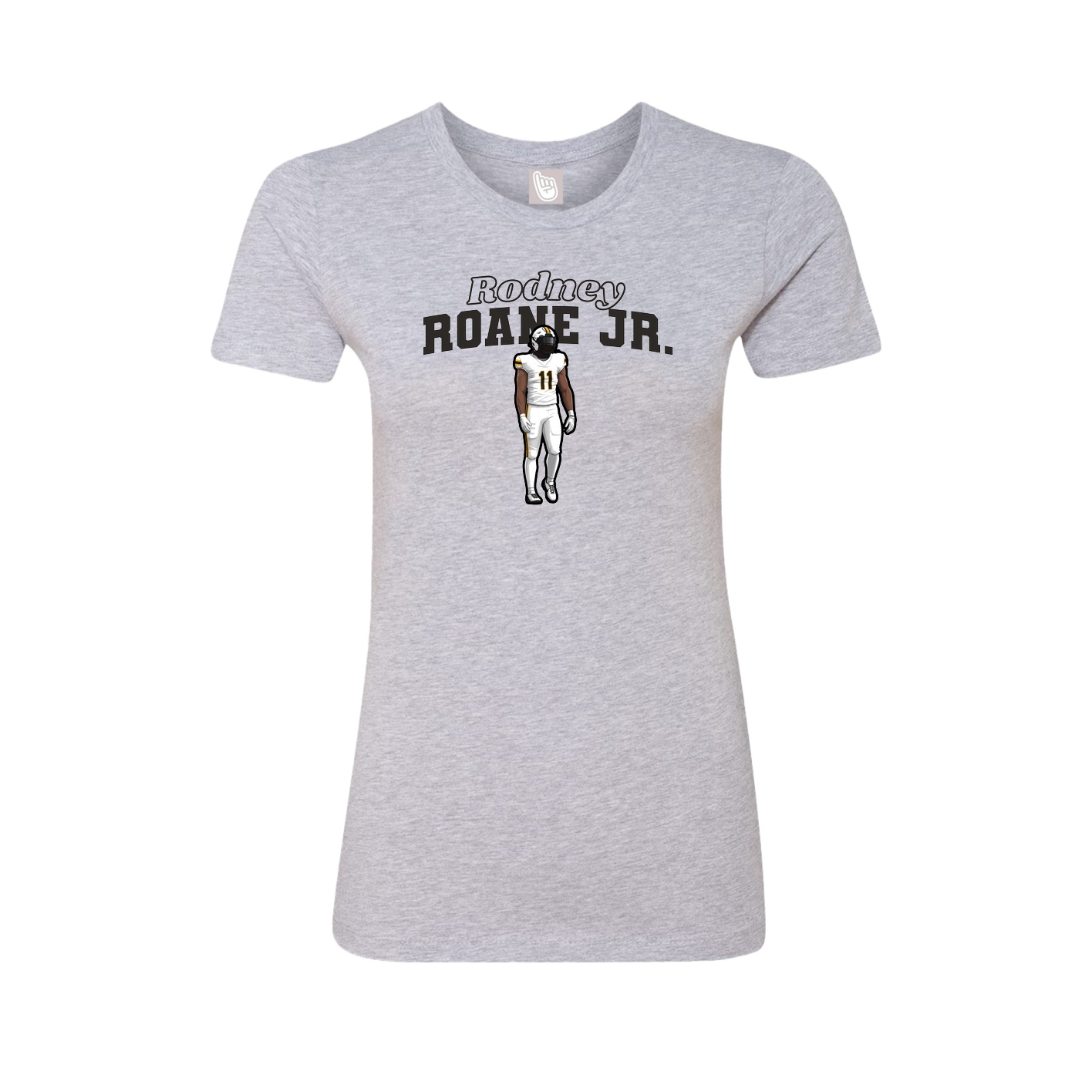 Fitted Women's Tee — Name Arch in Grey