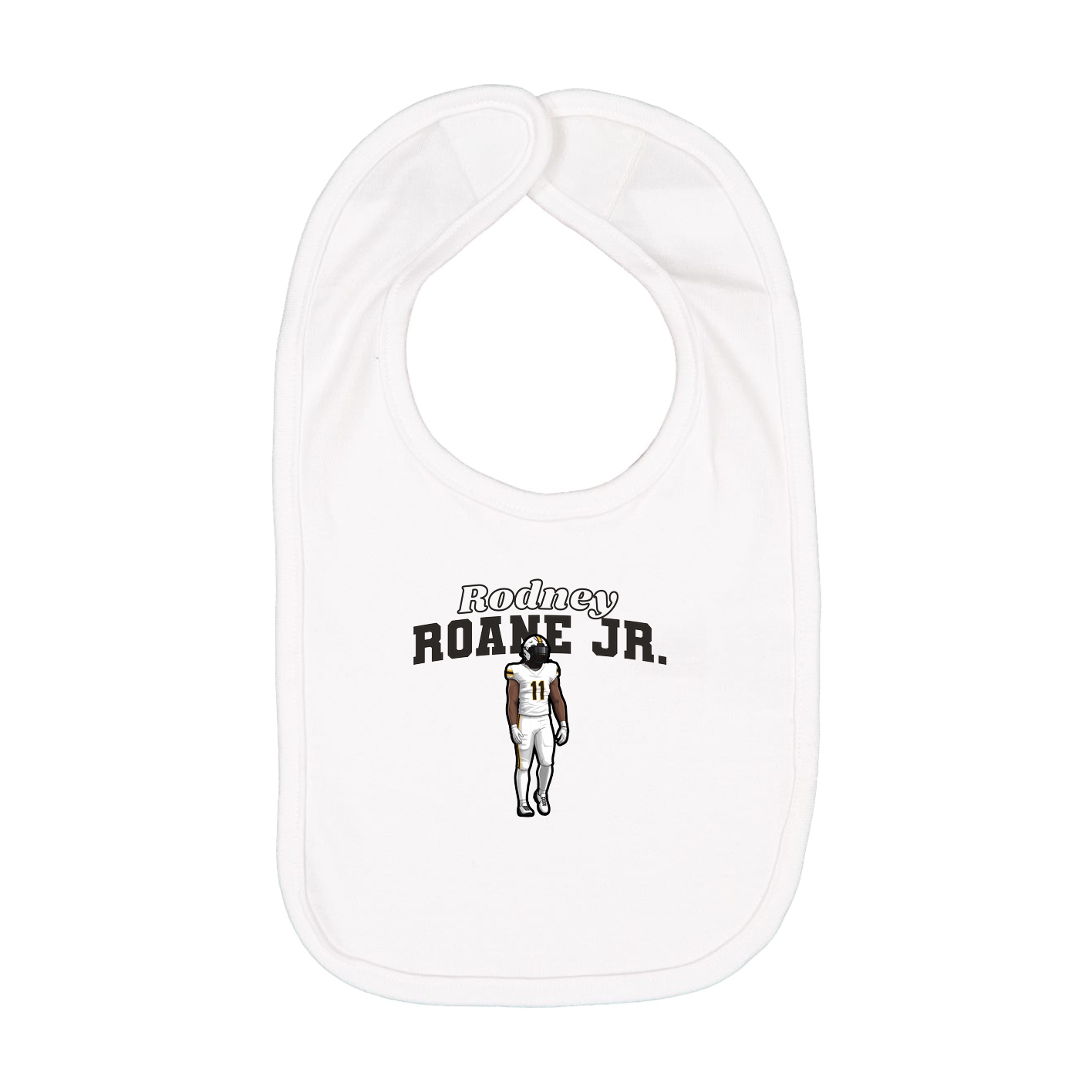 Infant Bib — Name Arch in White