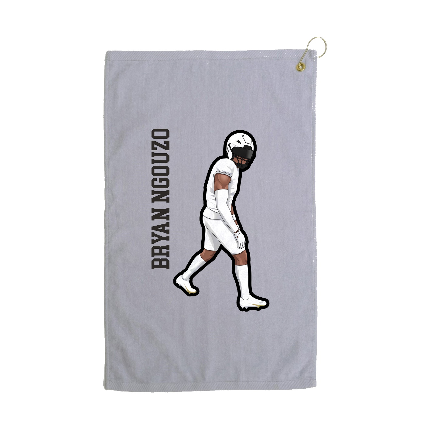 Golf Towel — Name Vertical in Grey
