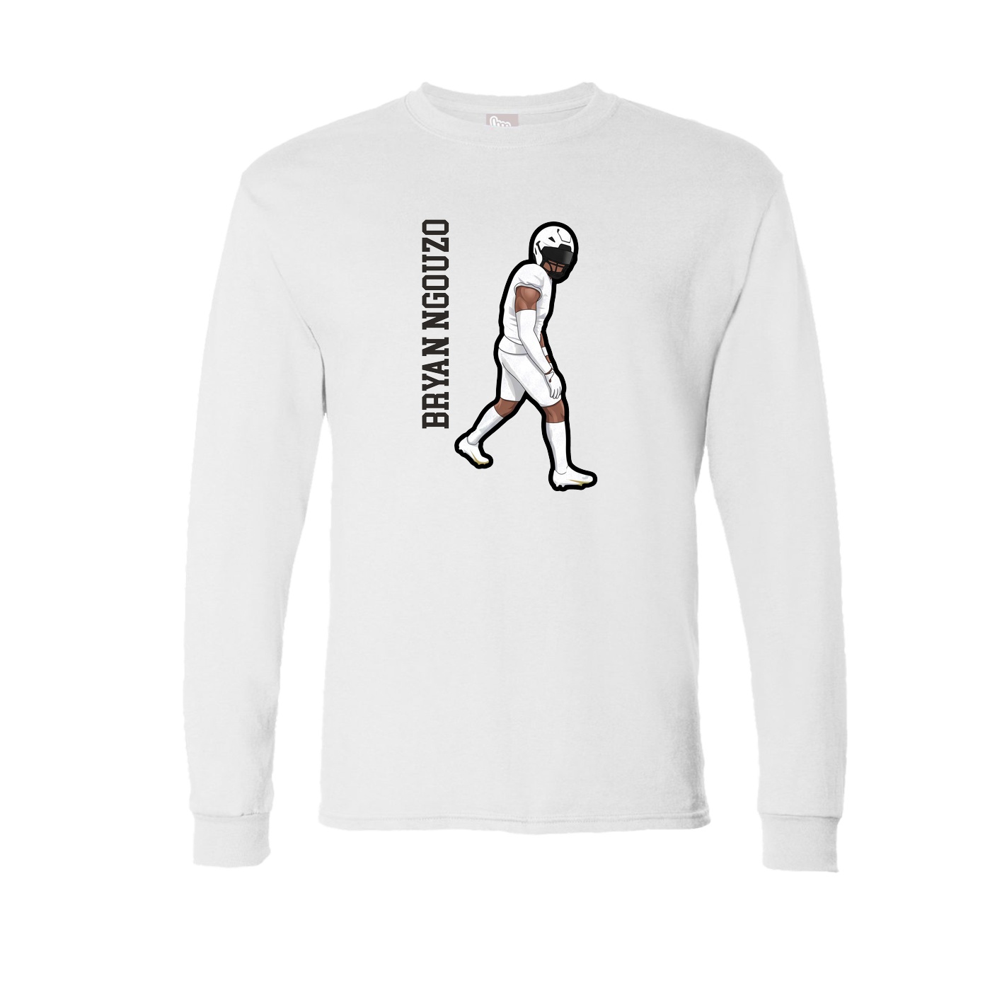 Long Sleeve Tee — Name Vertical in White
