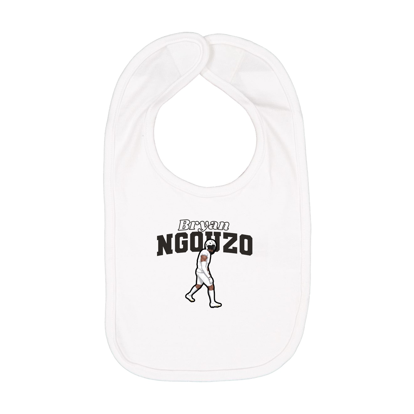 Infant Bib — Name Arch in White