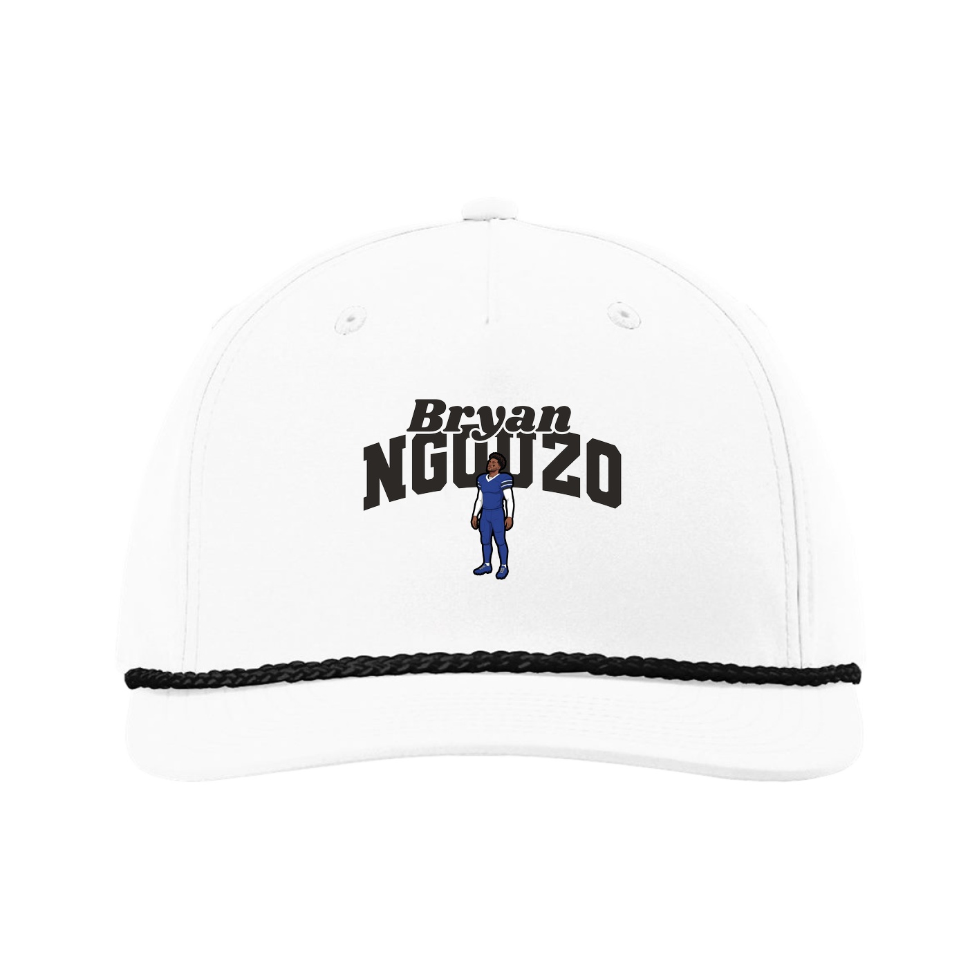 Five-Panel Classic Rope Cap — Signature Arch in White