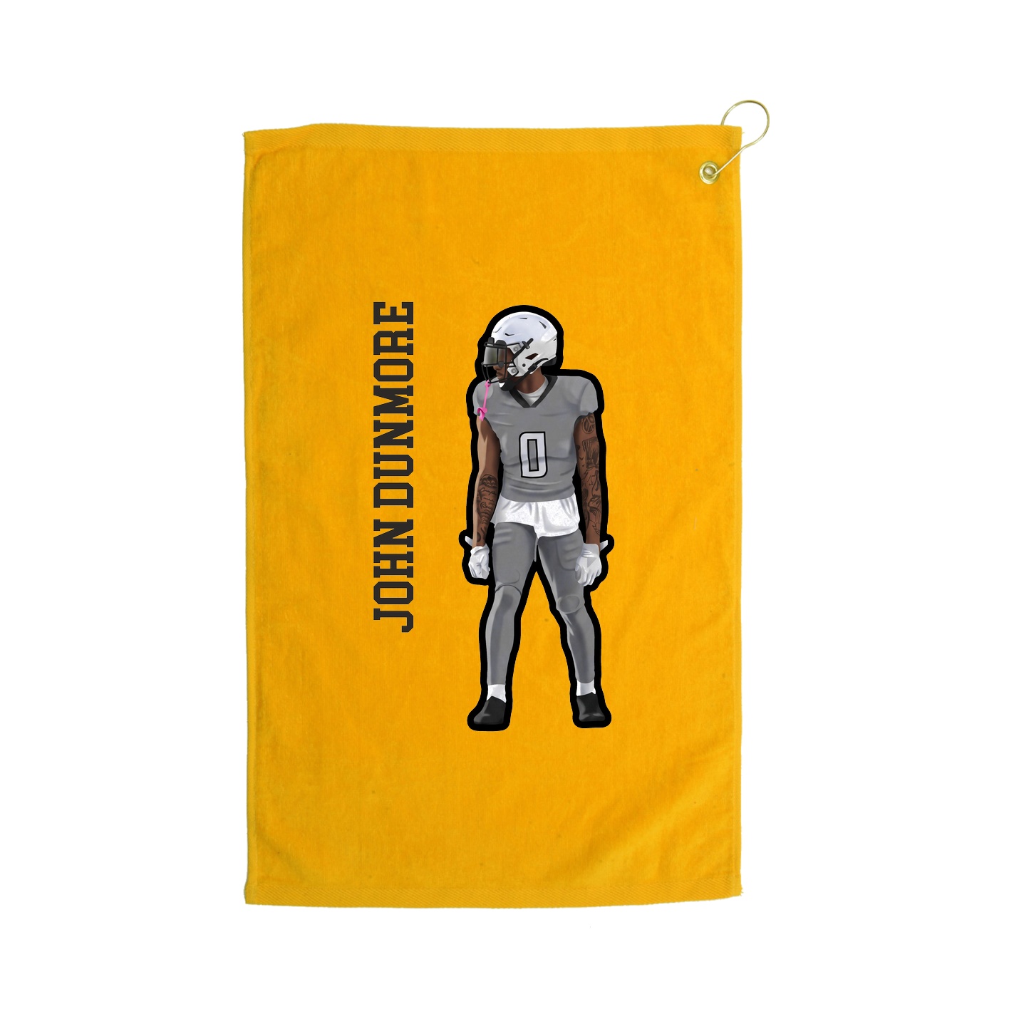 Golf Towel — Name Vertical in Gold