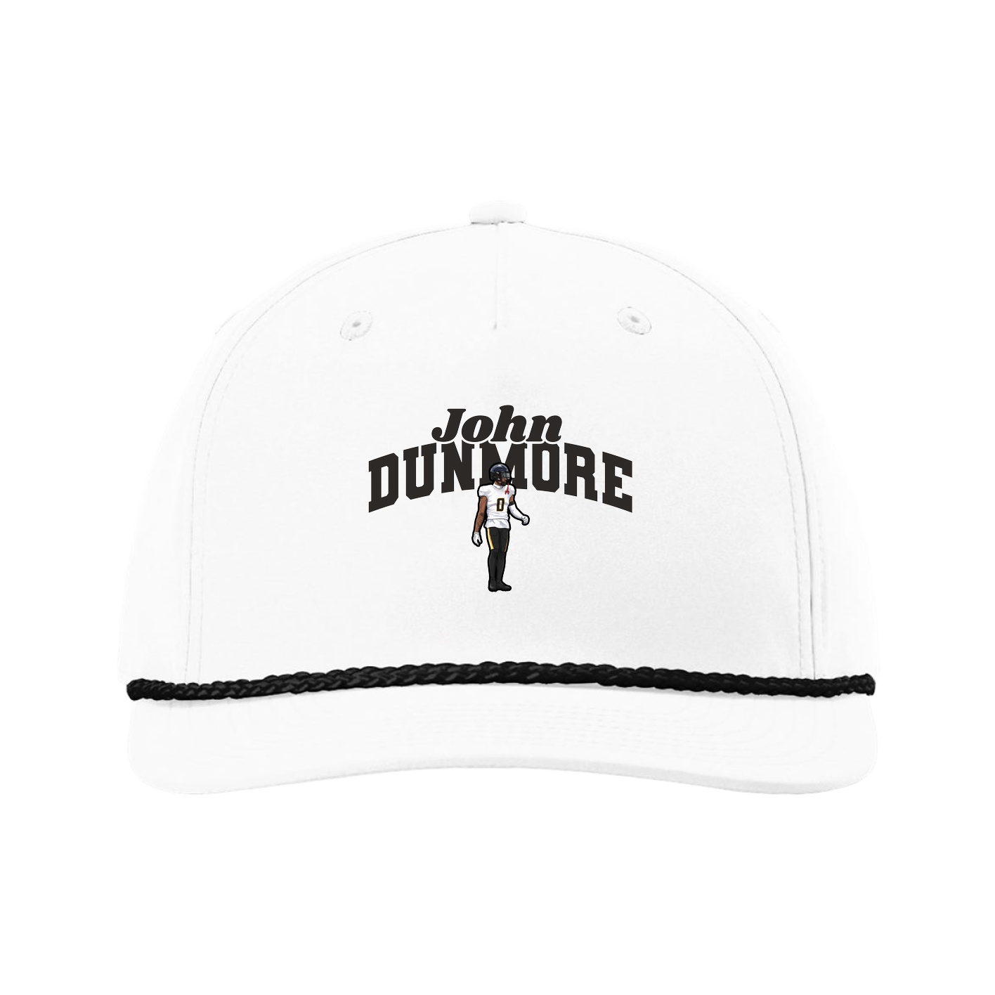 Five-Panel Classic Rope Cap — Signature Arch in White