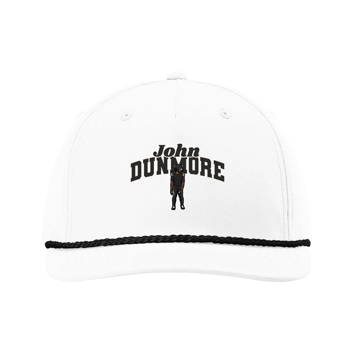 Five-Panel Classic Rope Cap — Signature Arch in White