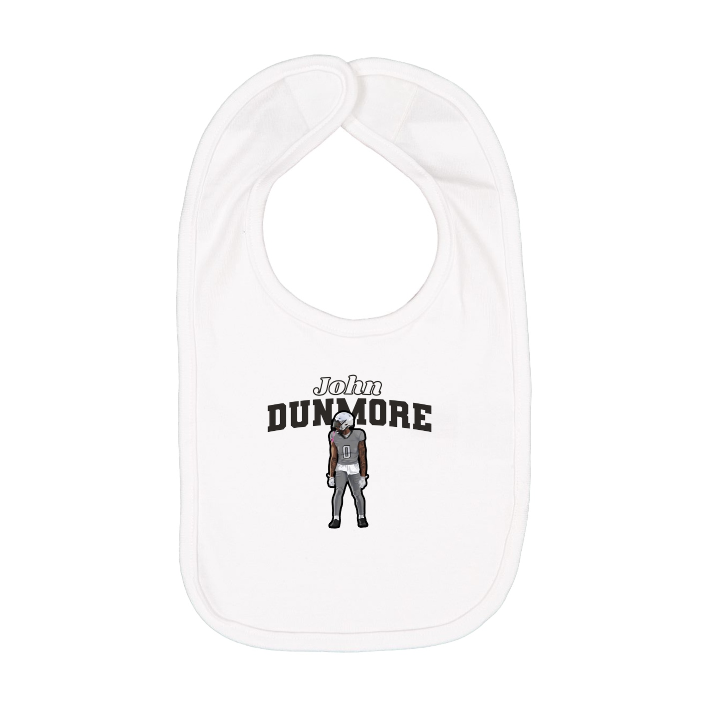 Infant Bib — Name Arch in White
