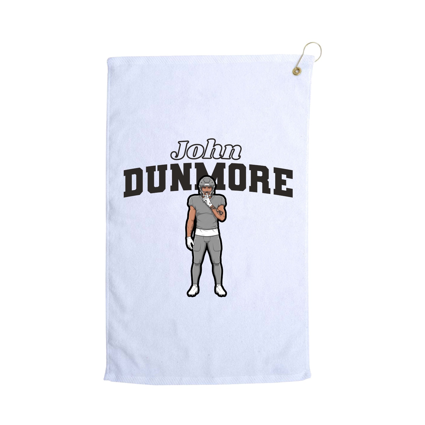 Golf Towel — Name Arch in White