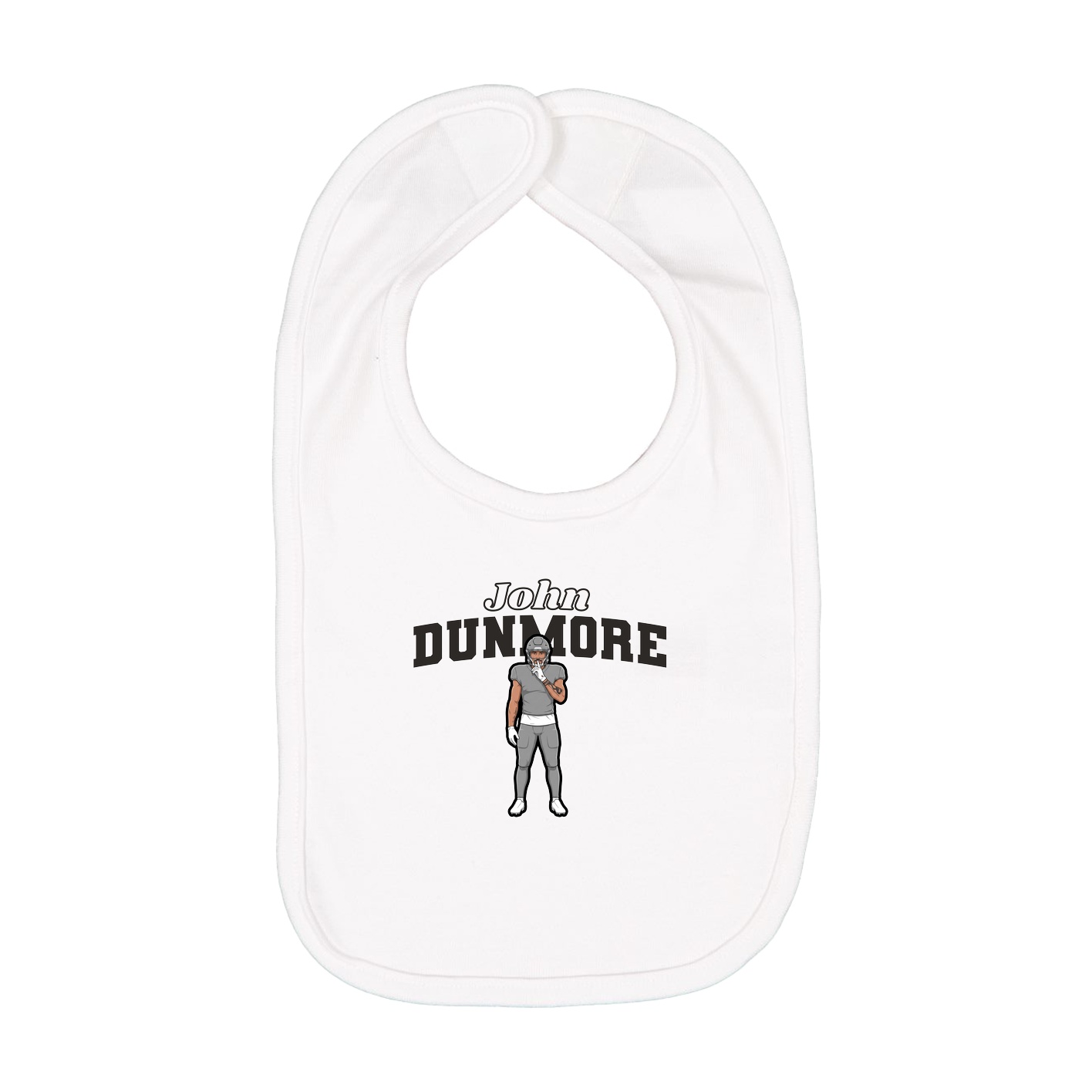 Infant Bib — Name Arch in White