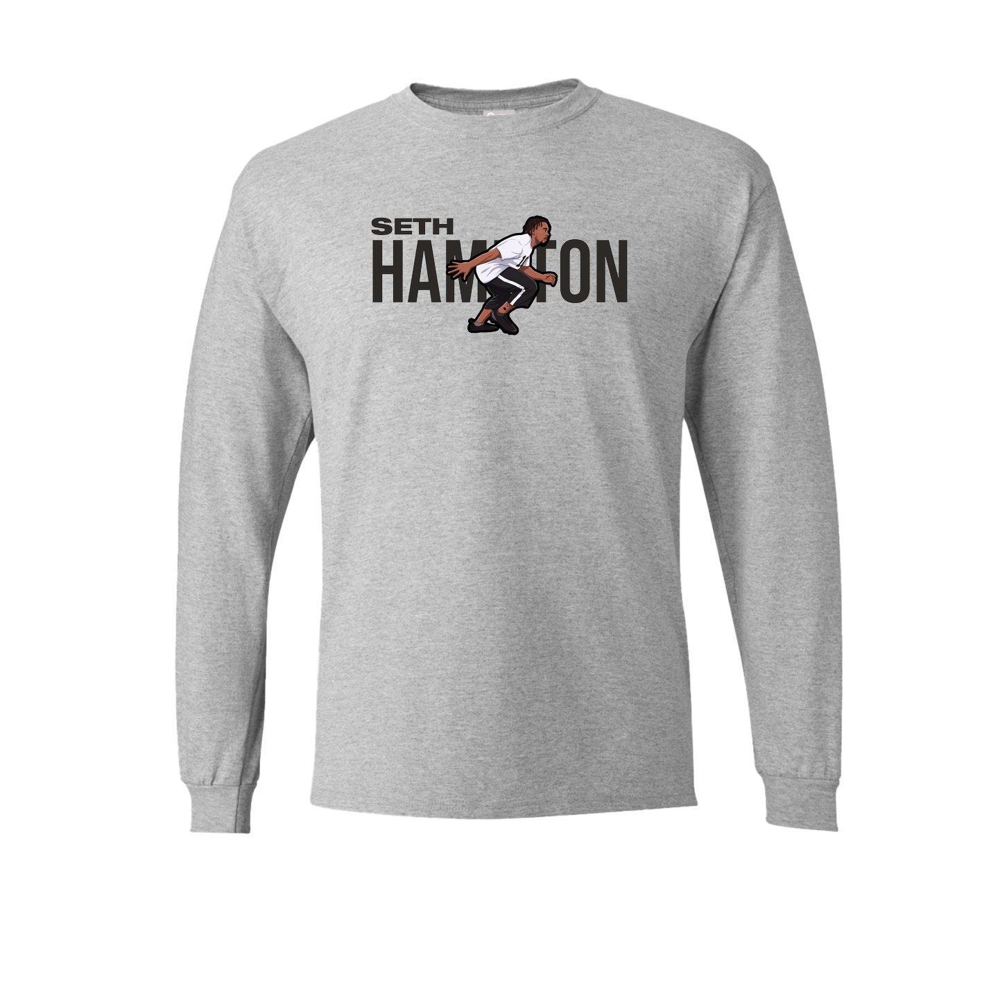 Long Sleeve Tee — Player Name in Grey