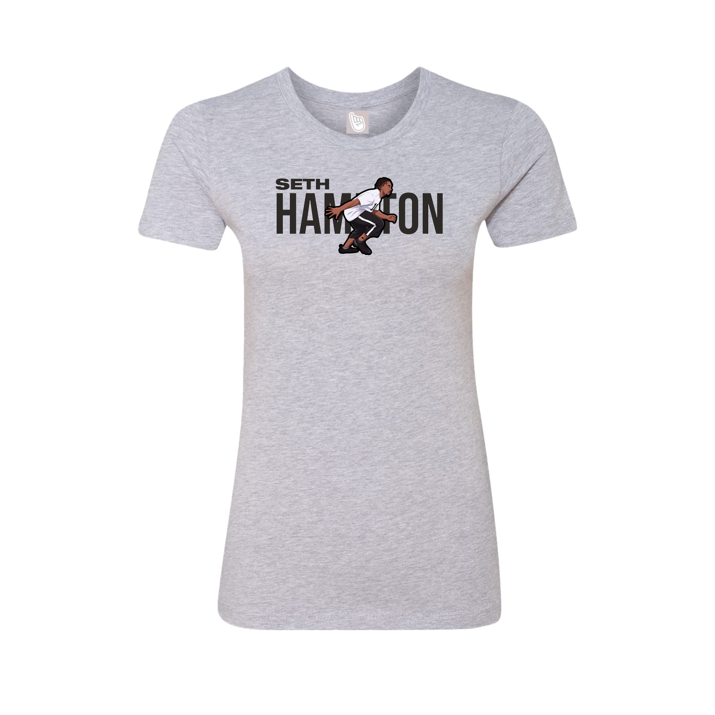 Fitted Women's Tee — Player Name in Grey