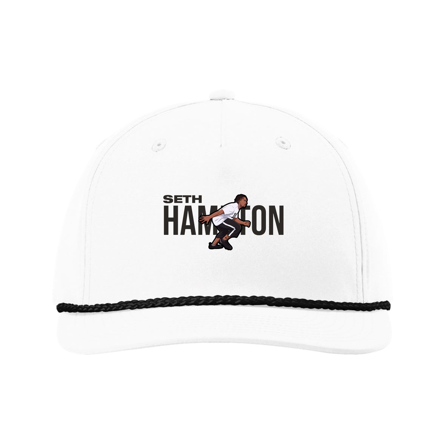 Five-Panel Classic Rope Cap — Player Name in White