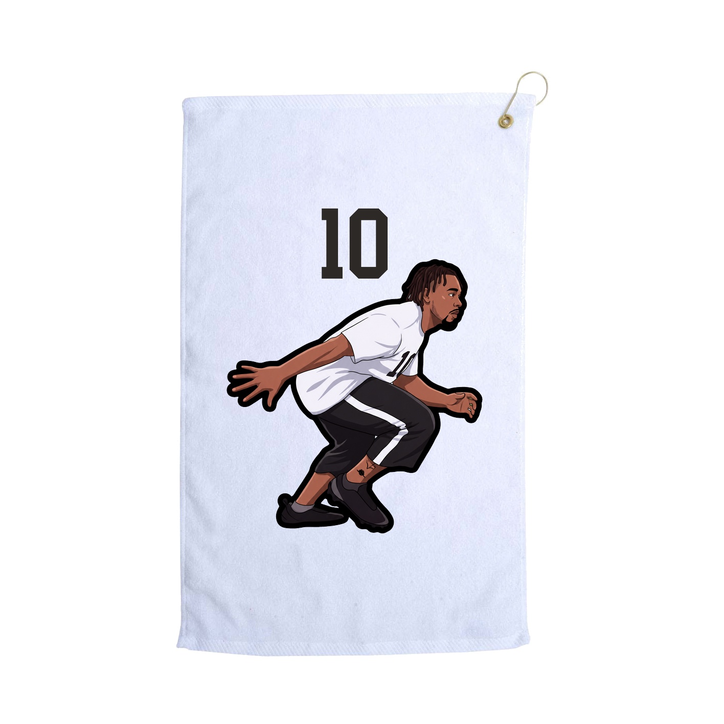 Golf Towel — Number Top in White