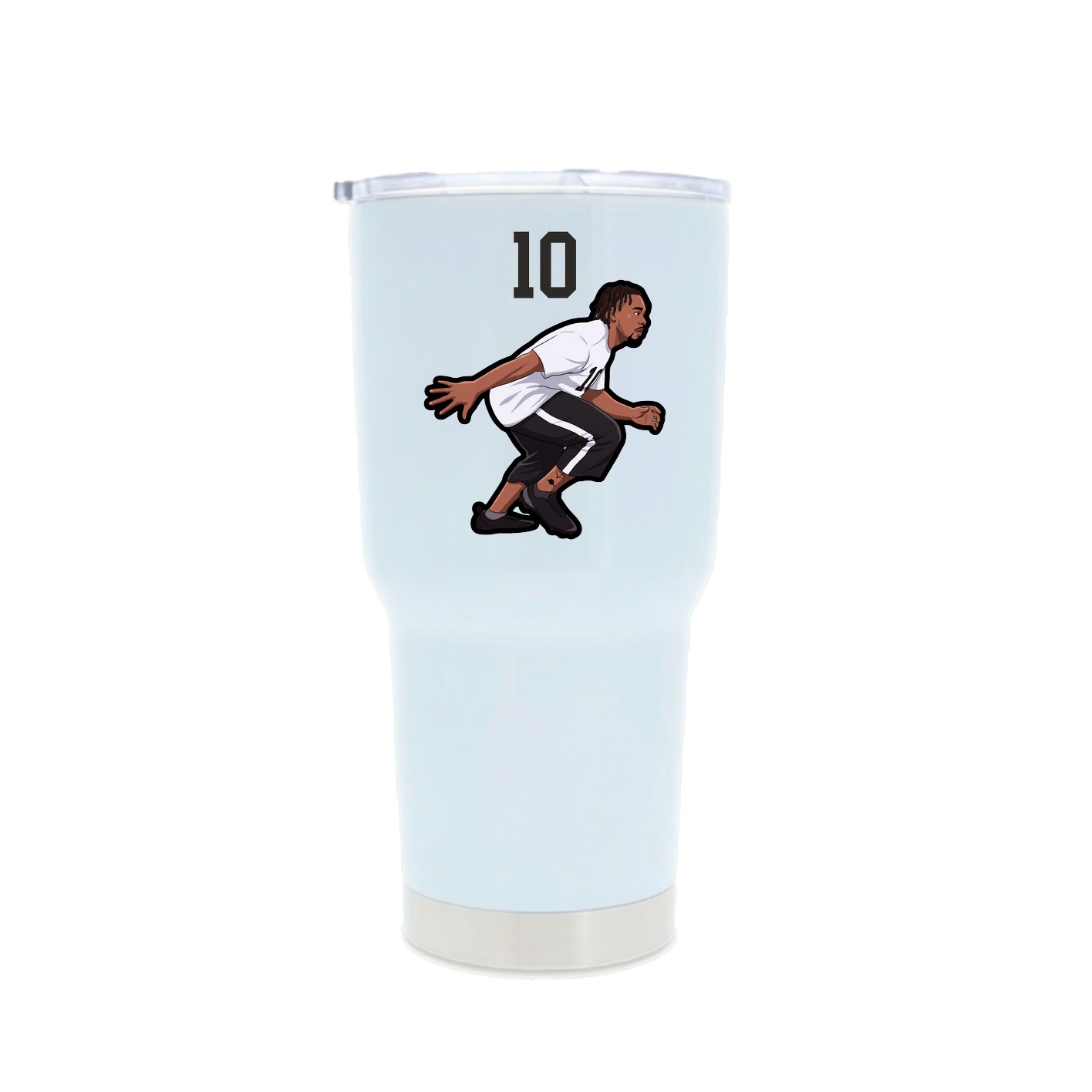 30oz Stainless Steel Tumbler — Number Top in White