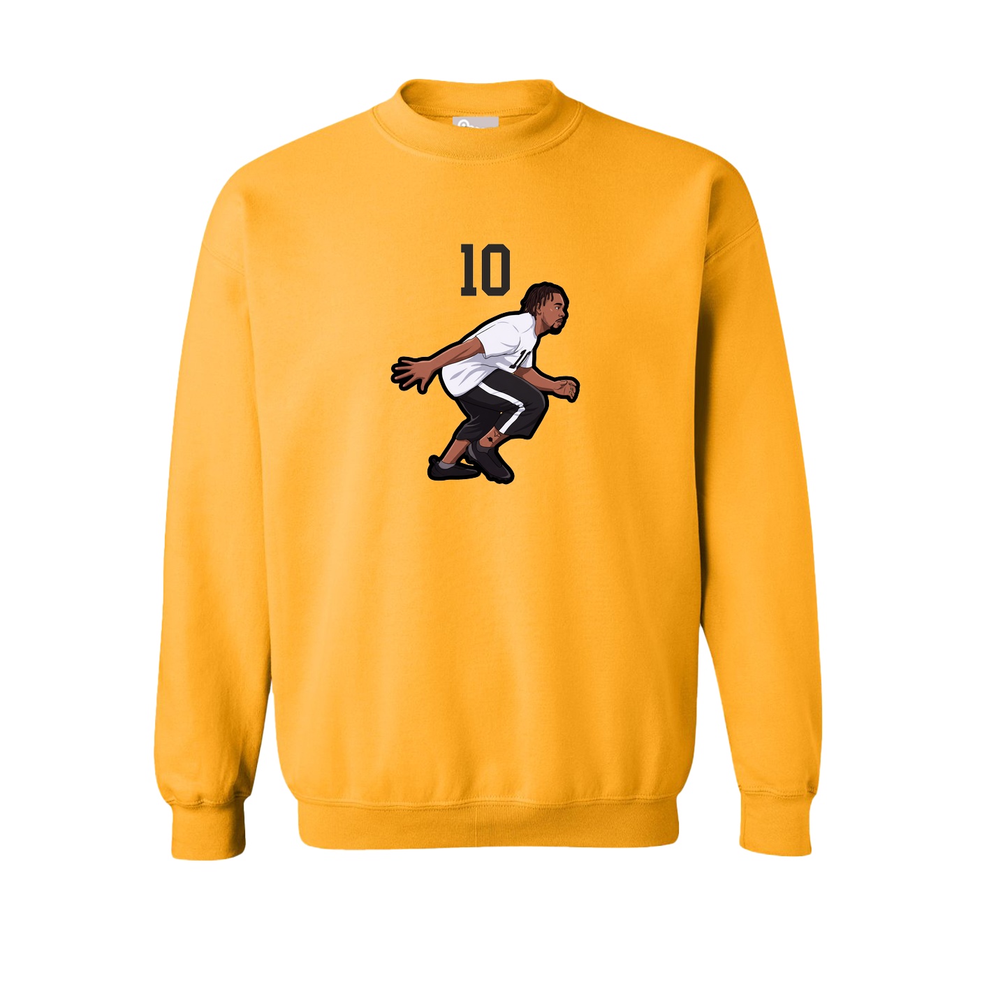 Fleece Crew — Number Top in Gold