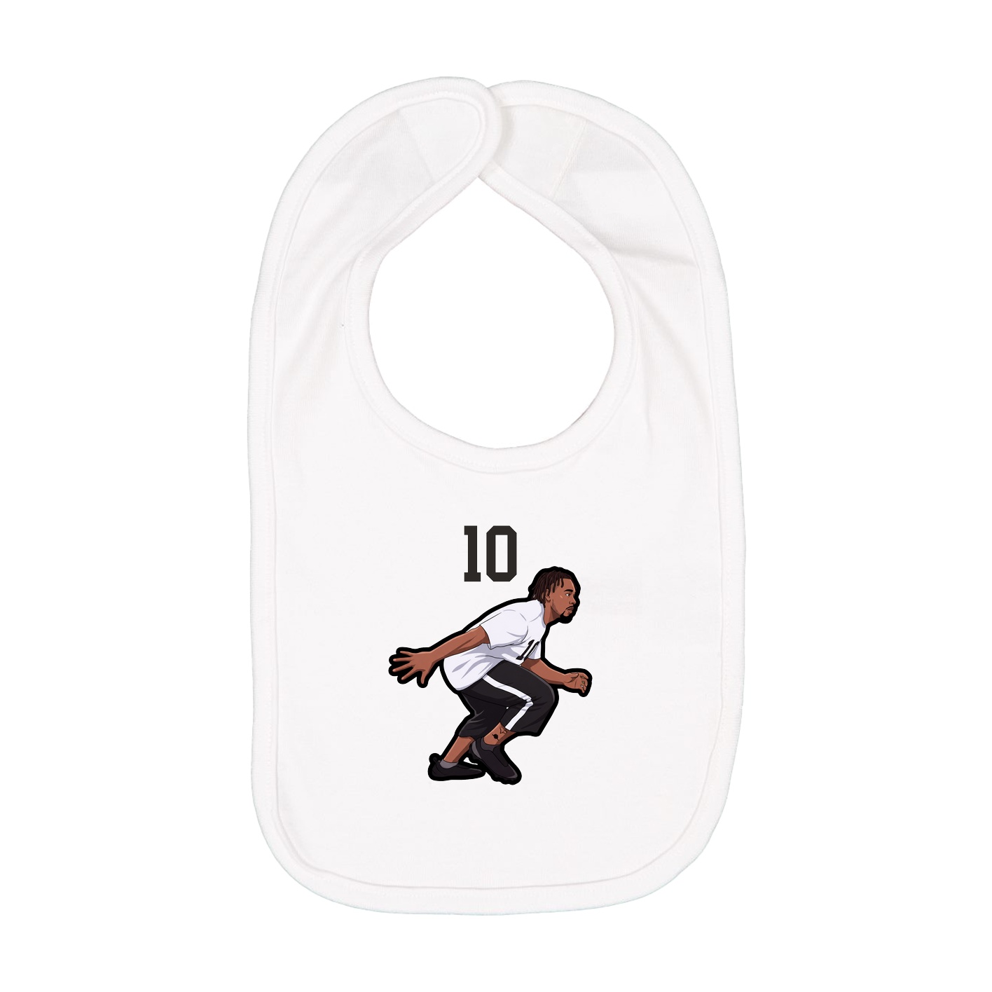 Infant Bib — Number Top in White