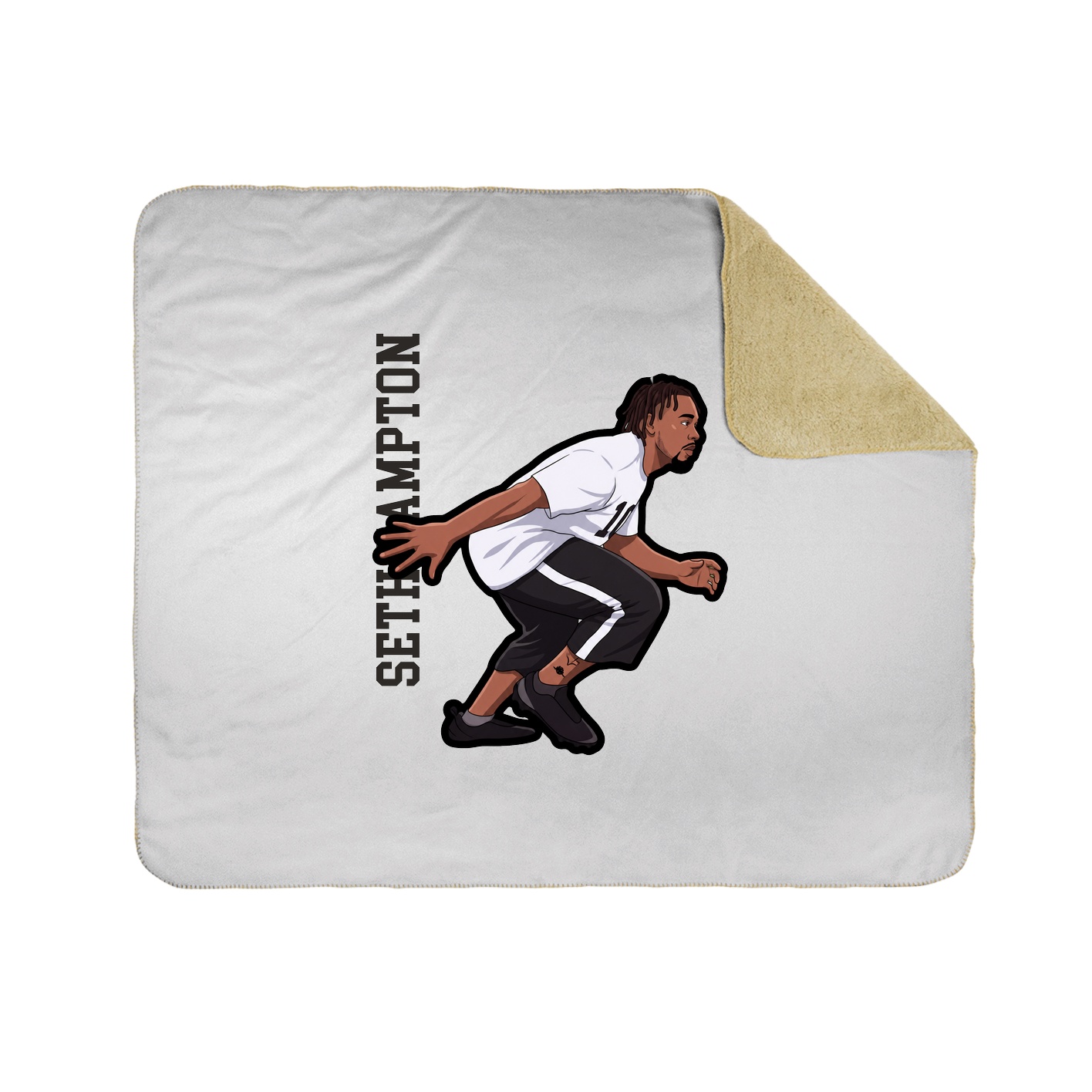 Throw Blanket — Name Vertical in White