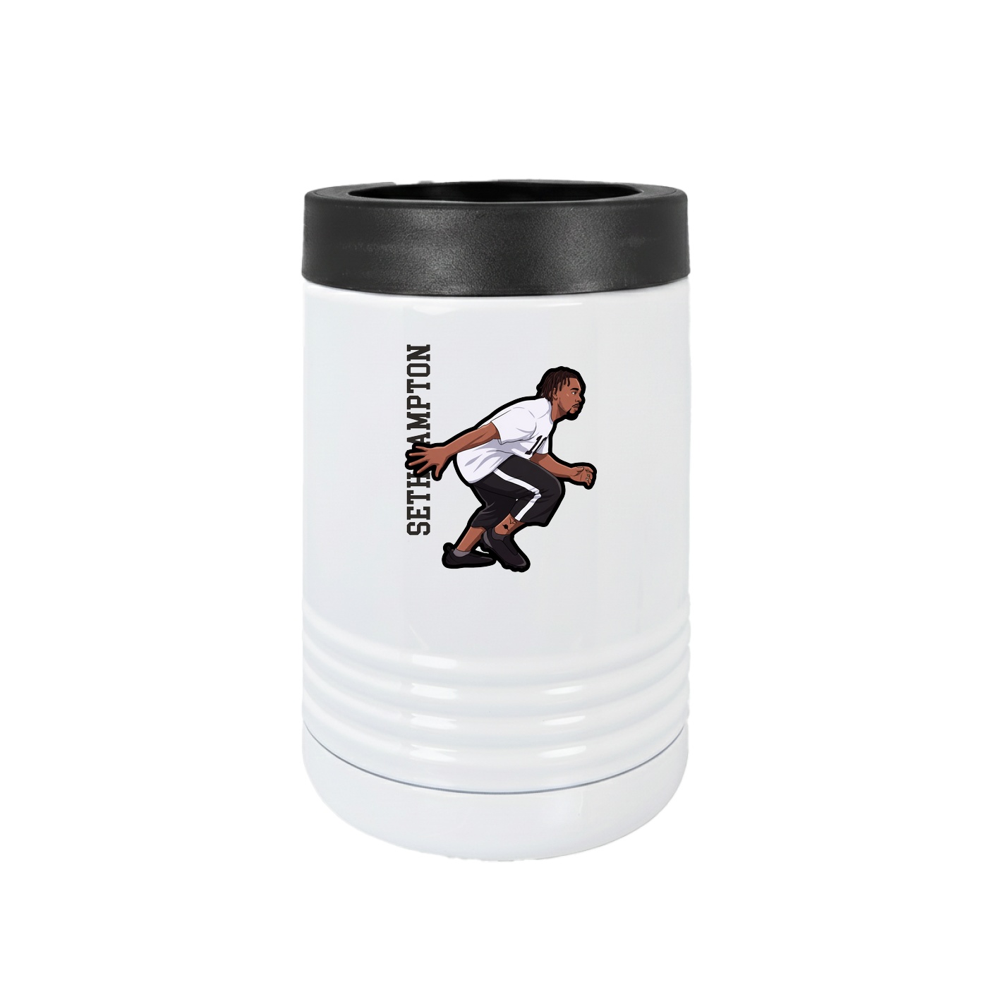 Beverage Holder — Name Vertical in White
