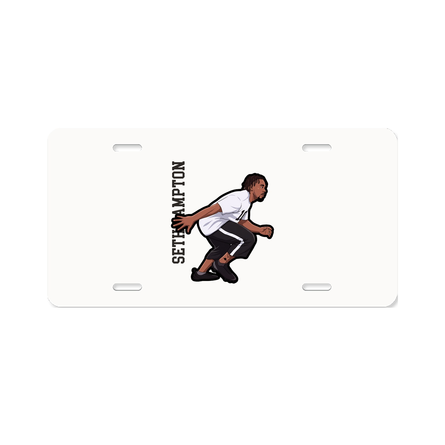 License Plate — Name Vertical in Classic