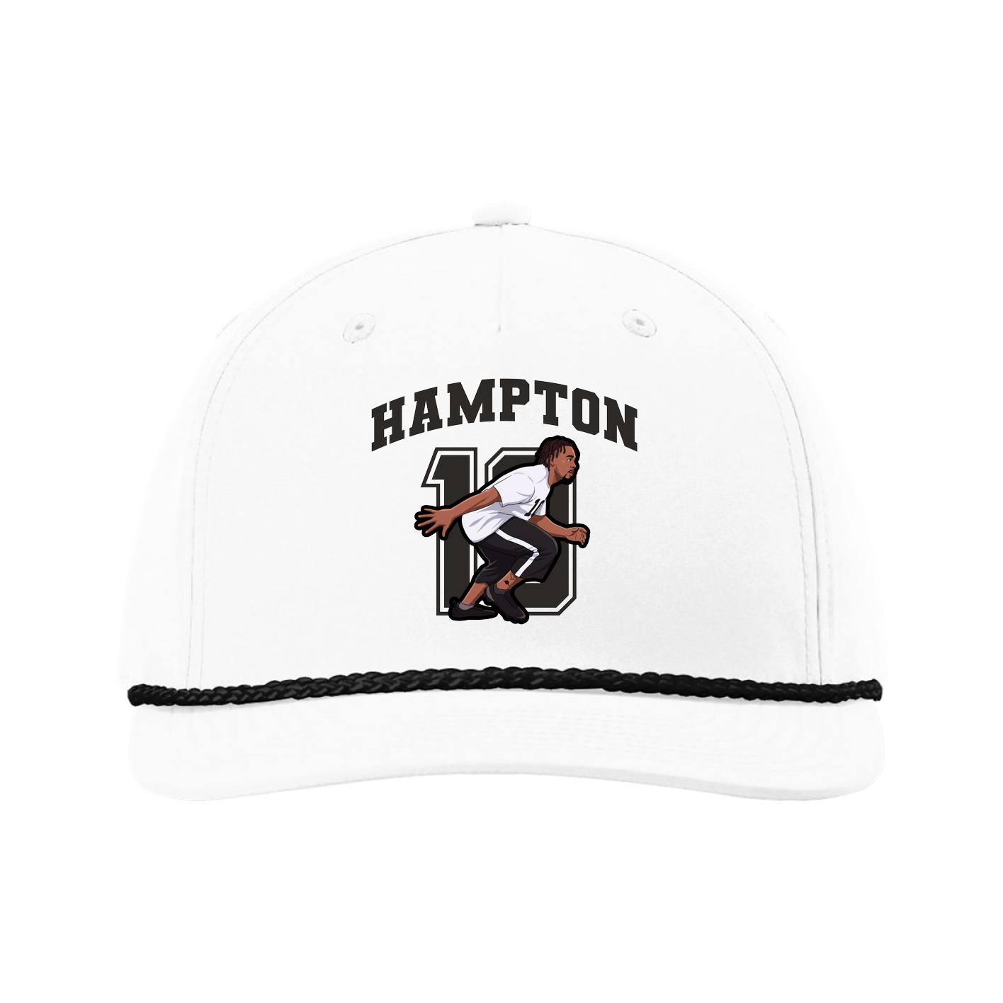 Five-Panel Classic Rope Cap — Number in White
