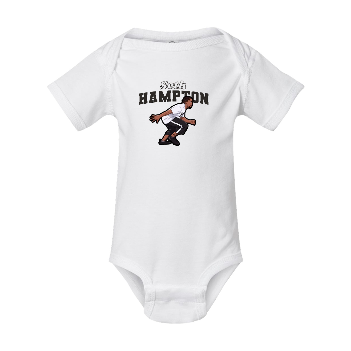 Baby Onesie — Name Arch in White