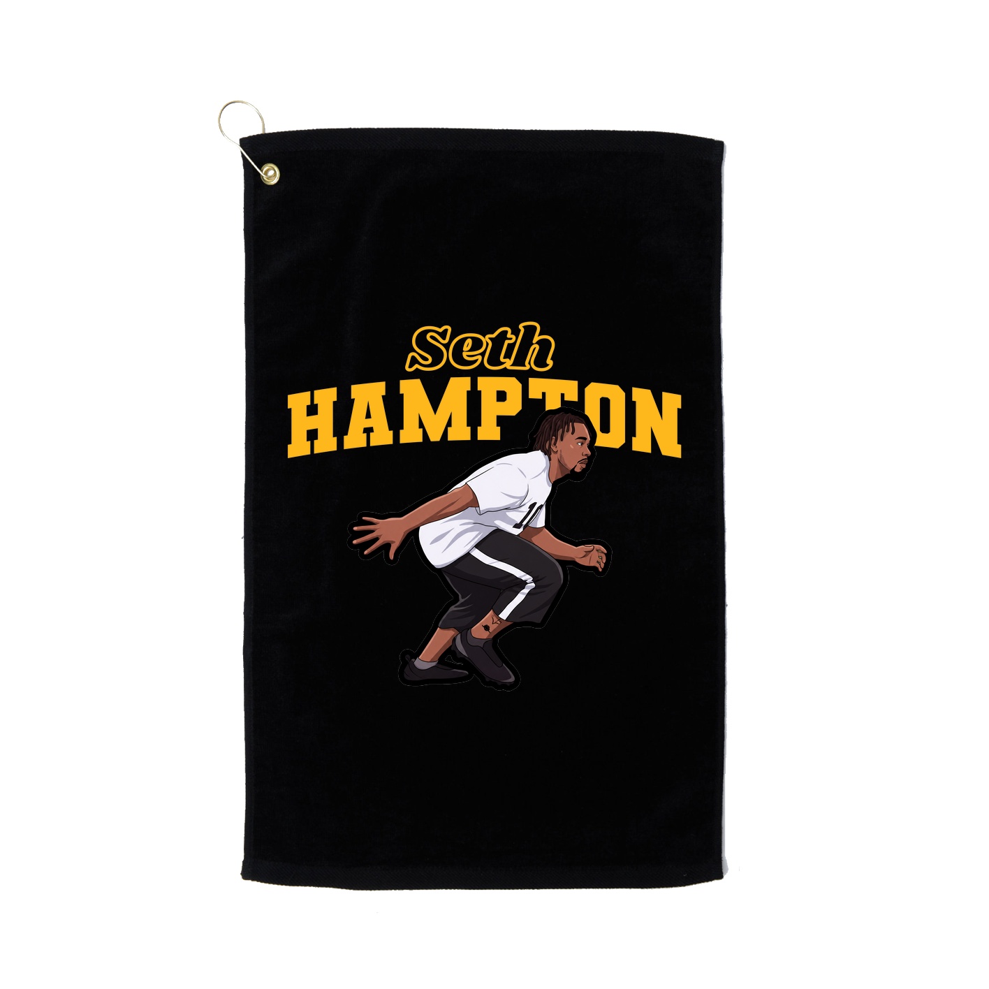 Golf Towel — Name Arch in Black