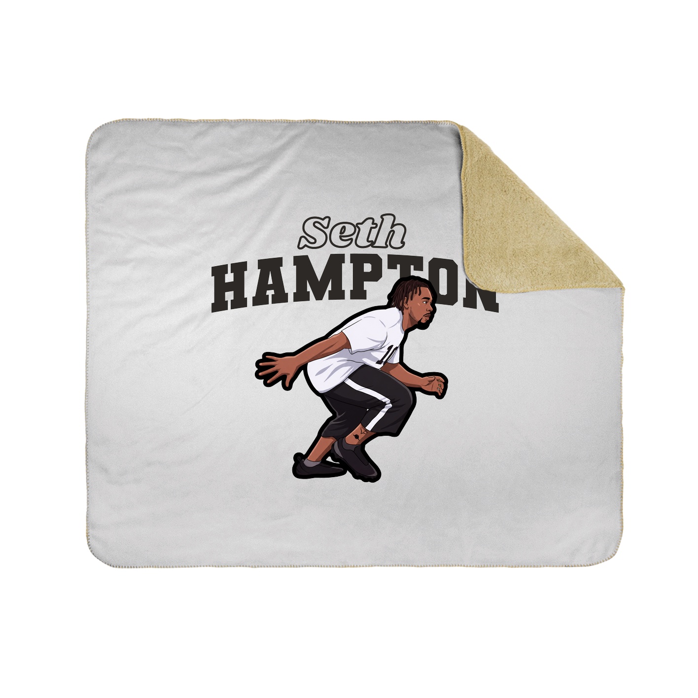 Throw Blanket — Name Arch in White