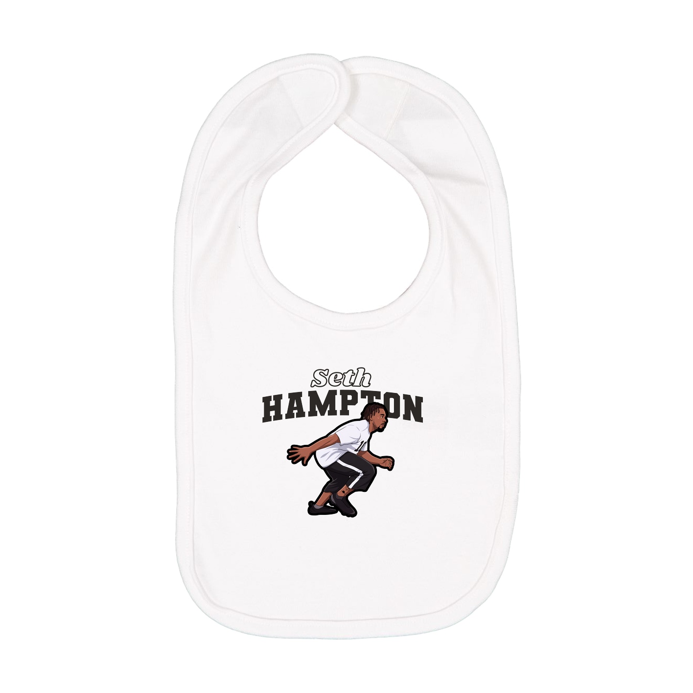 Infant Bib — Name Arch in White