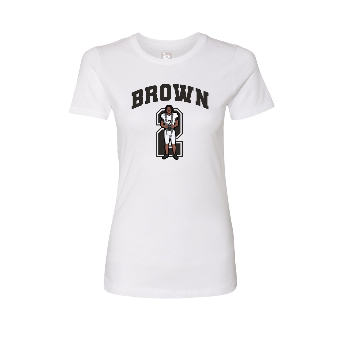 Fitted Women's Tee — Number in White