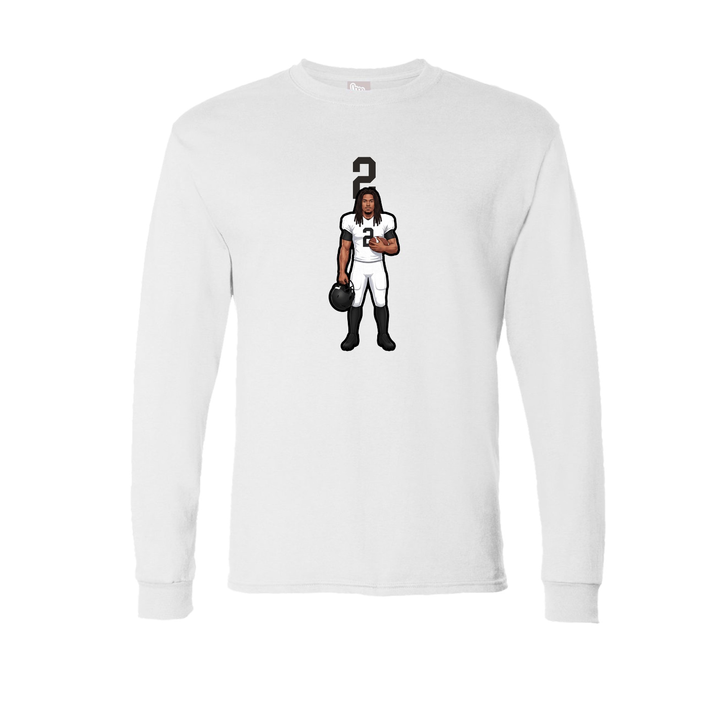 Long Sleeve Tee — Number Top in White