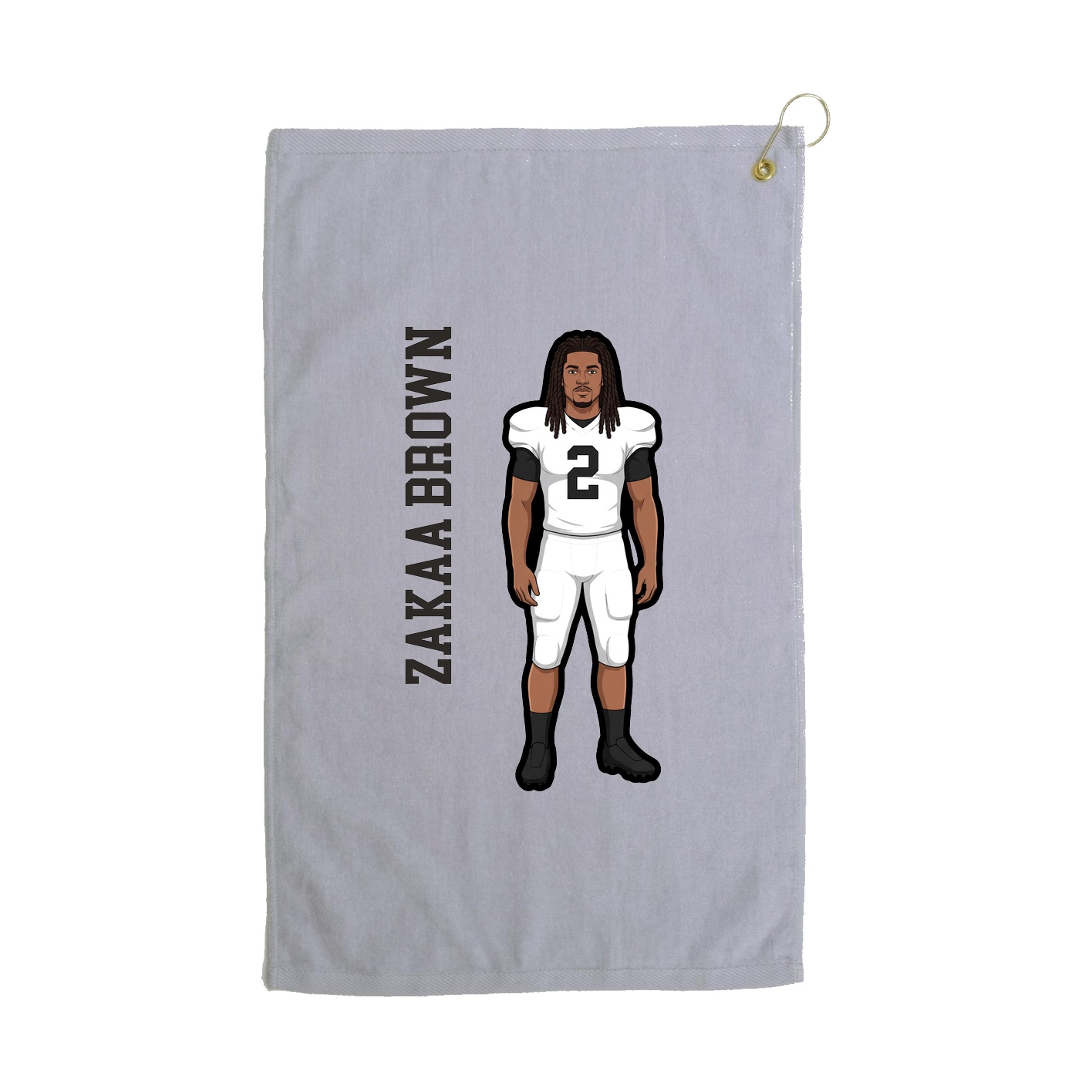 Golf Towel — Name Vertical in Grey