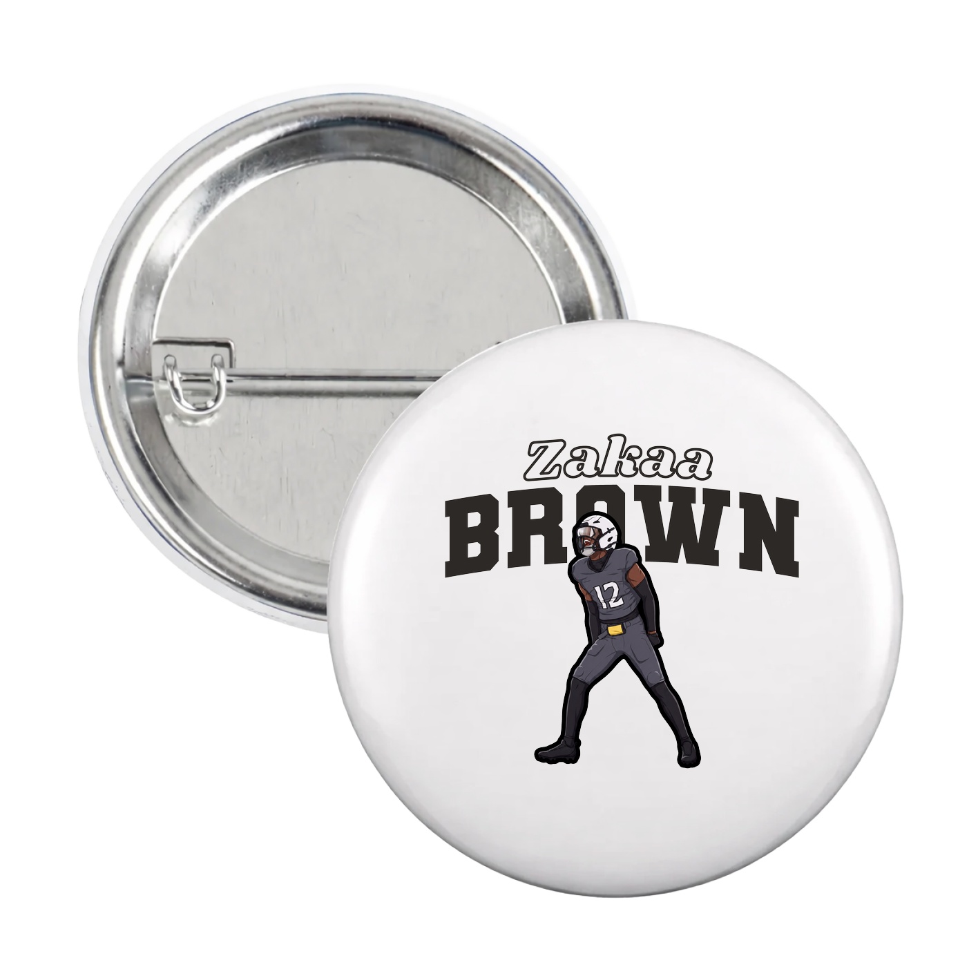 Game Day Button — Name Arch in White