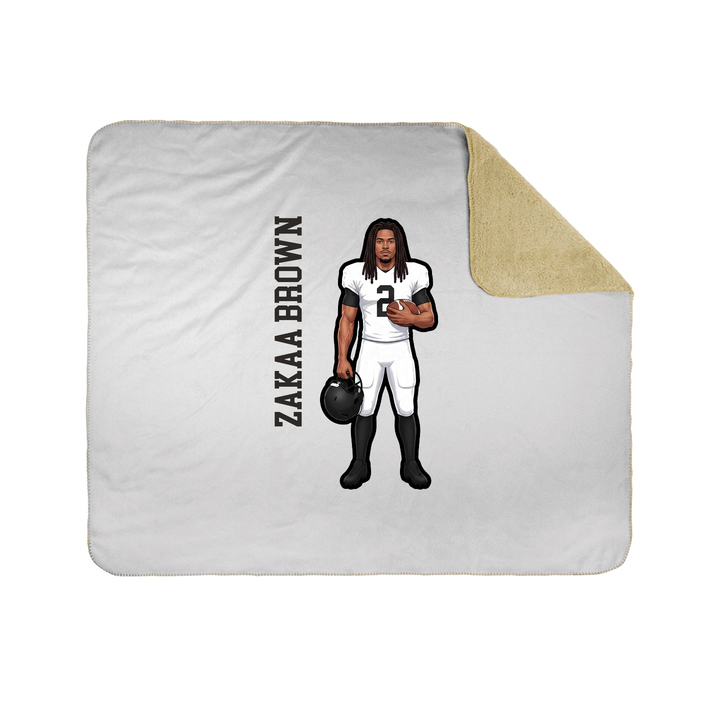 Throw Blanket — Name Vertical in White