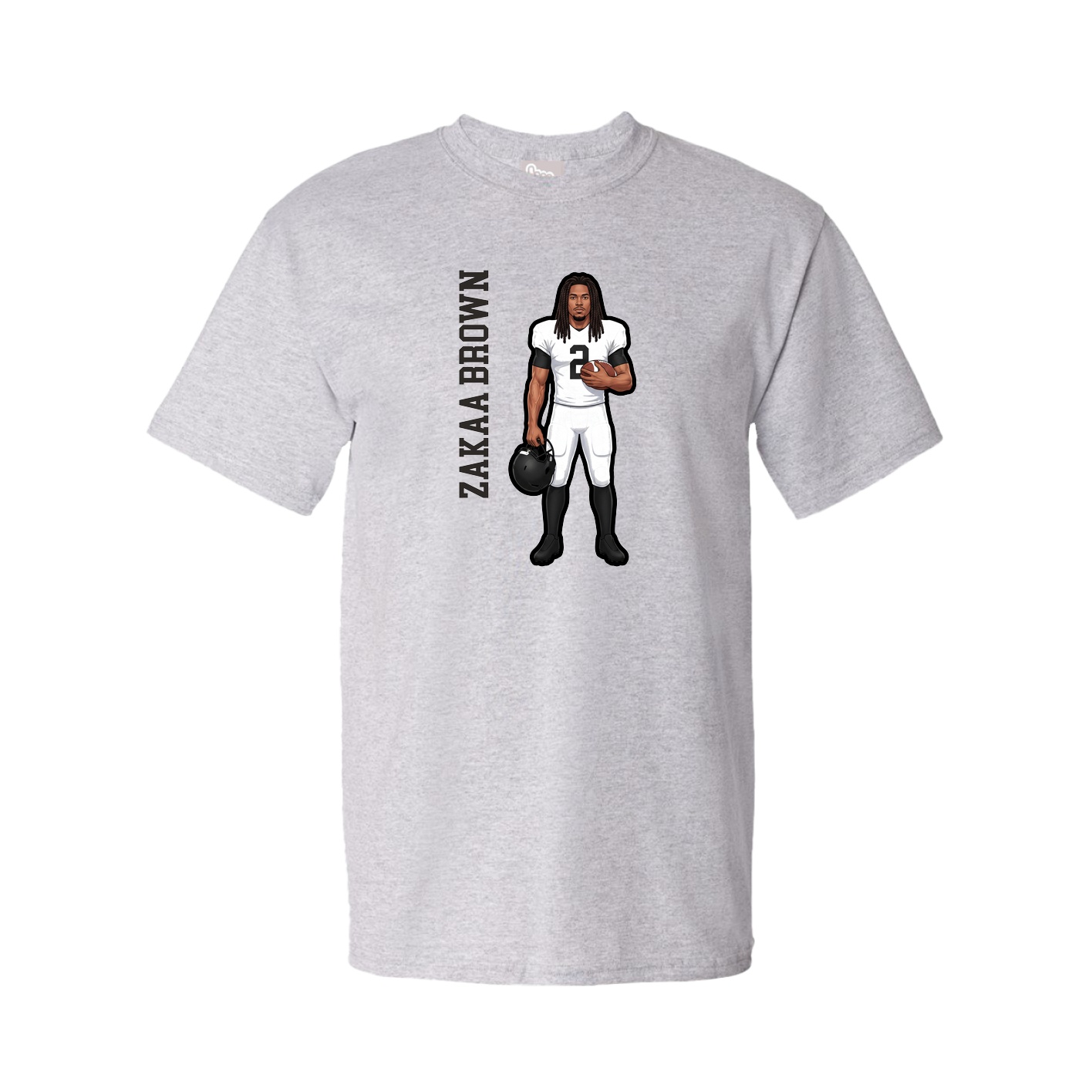Tee — Name Vertical in Grey