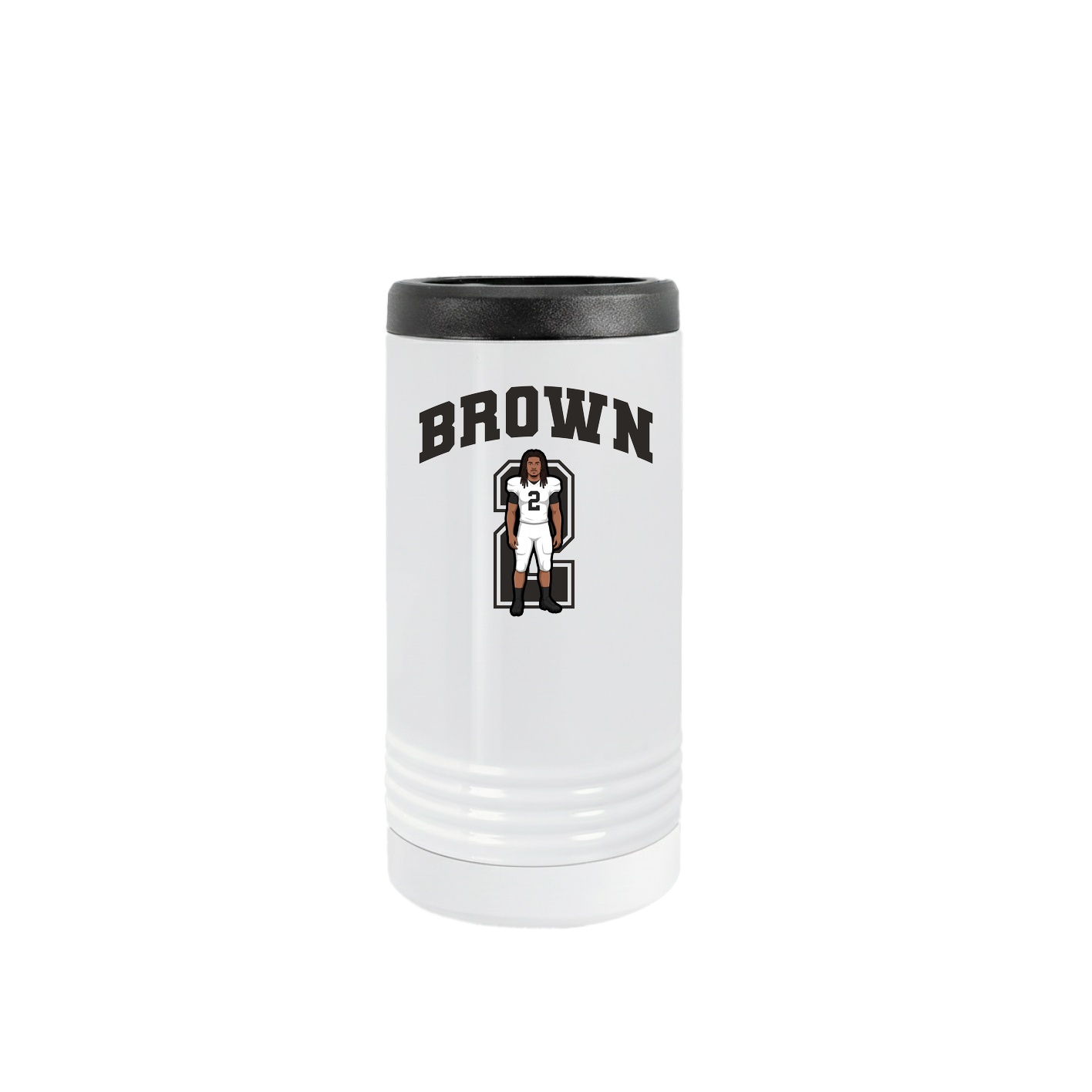Slim Beverage Holder — Number in White