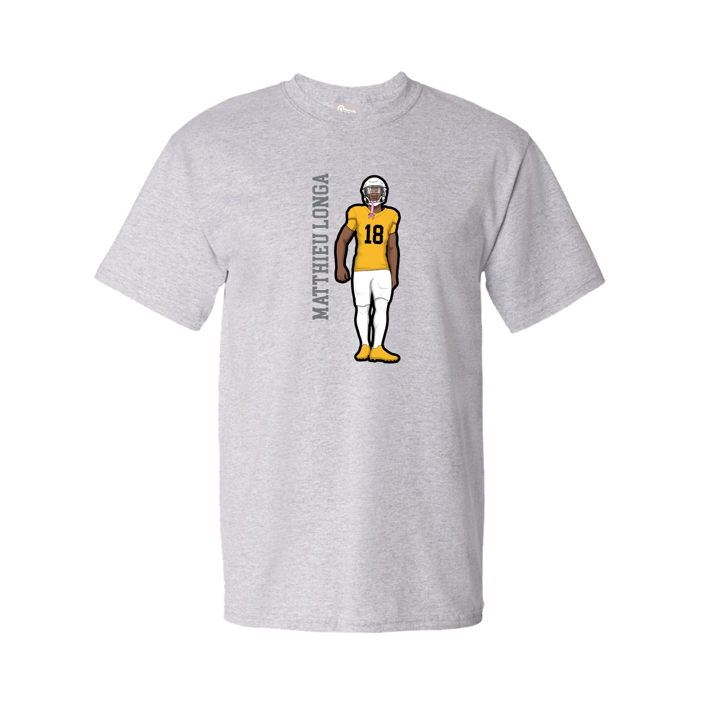 Youth Tee — Name Vertical in Grey