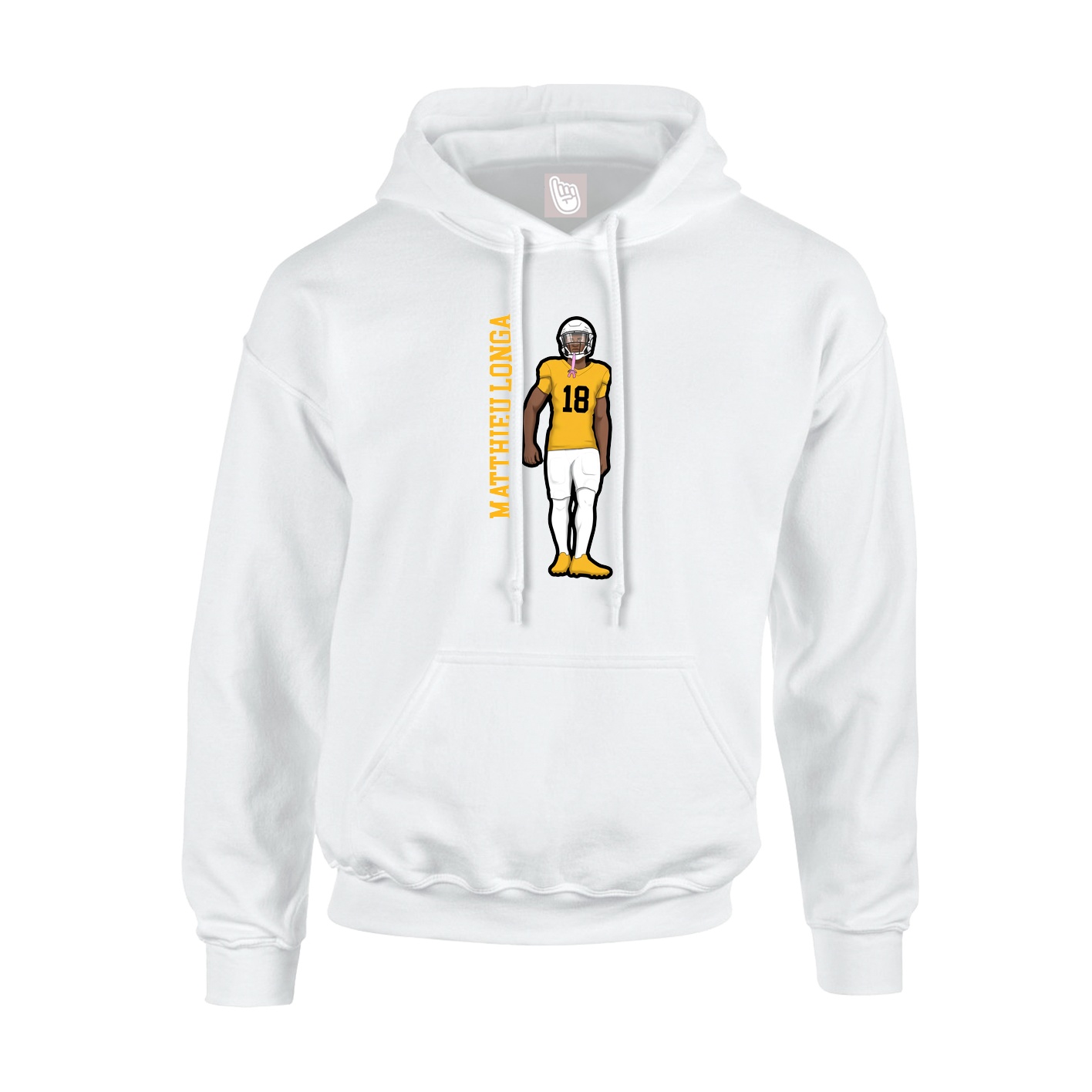 Youth Hoodie — Name Vertical in White