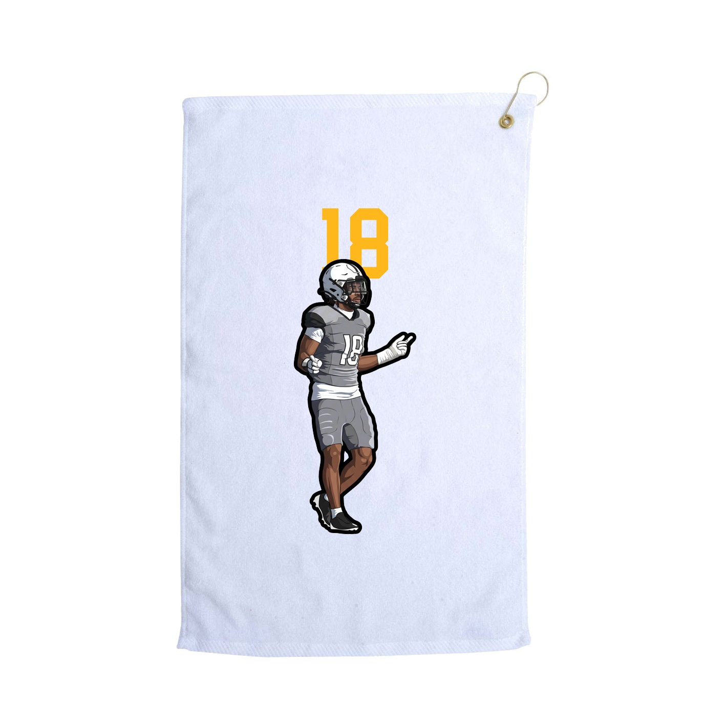 Golf Towel — Number Top in White