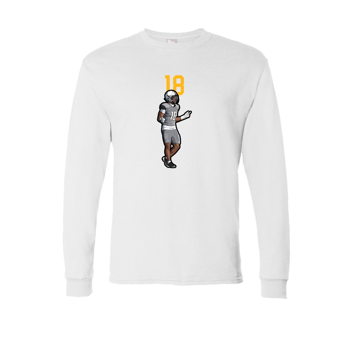 Long Sleeve Tee — Number Top in White