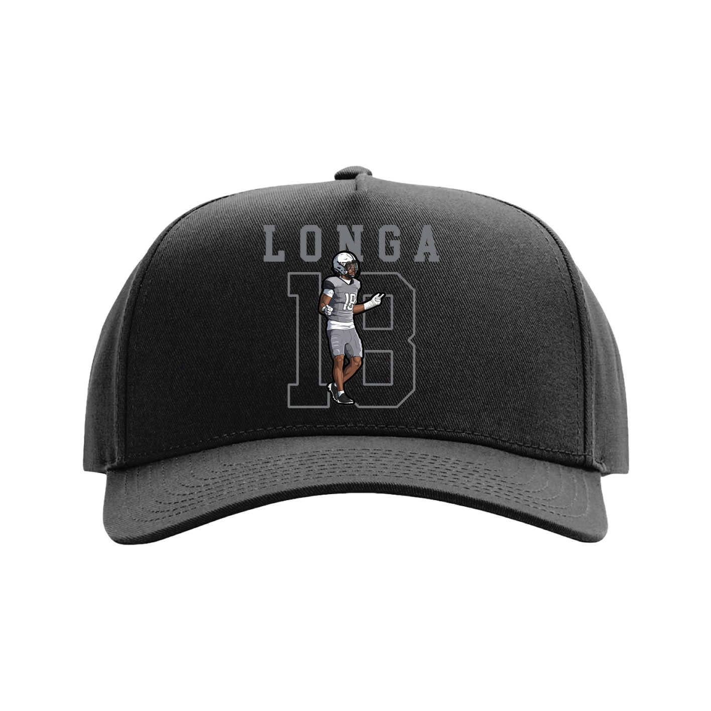 Full Fabric Five-Panel Champ Cap — Shirsey in Black