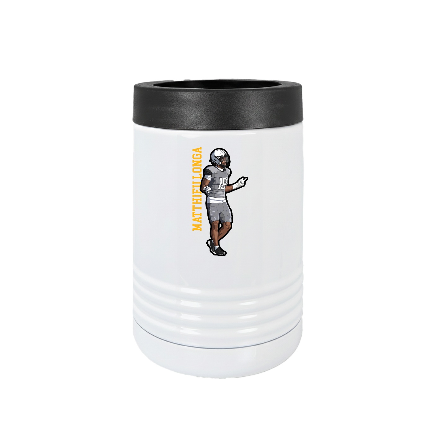 Beverage Holder — Name Vertical in White