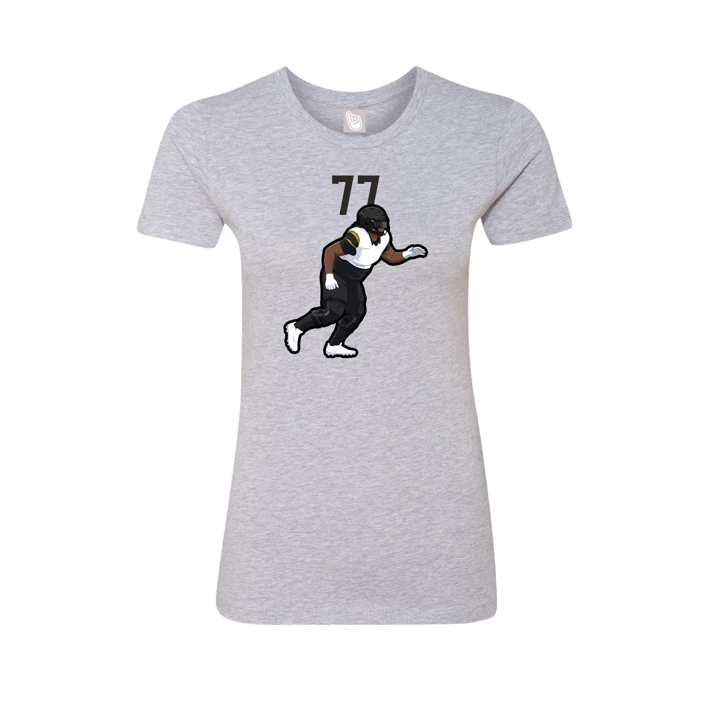 Fitted Women's Tee — Number Top in Grey