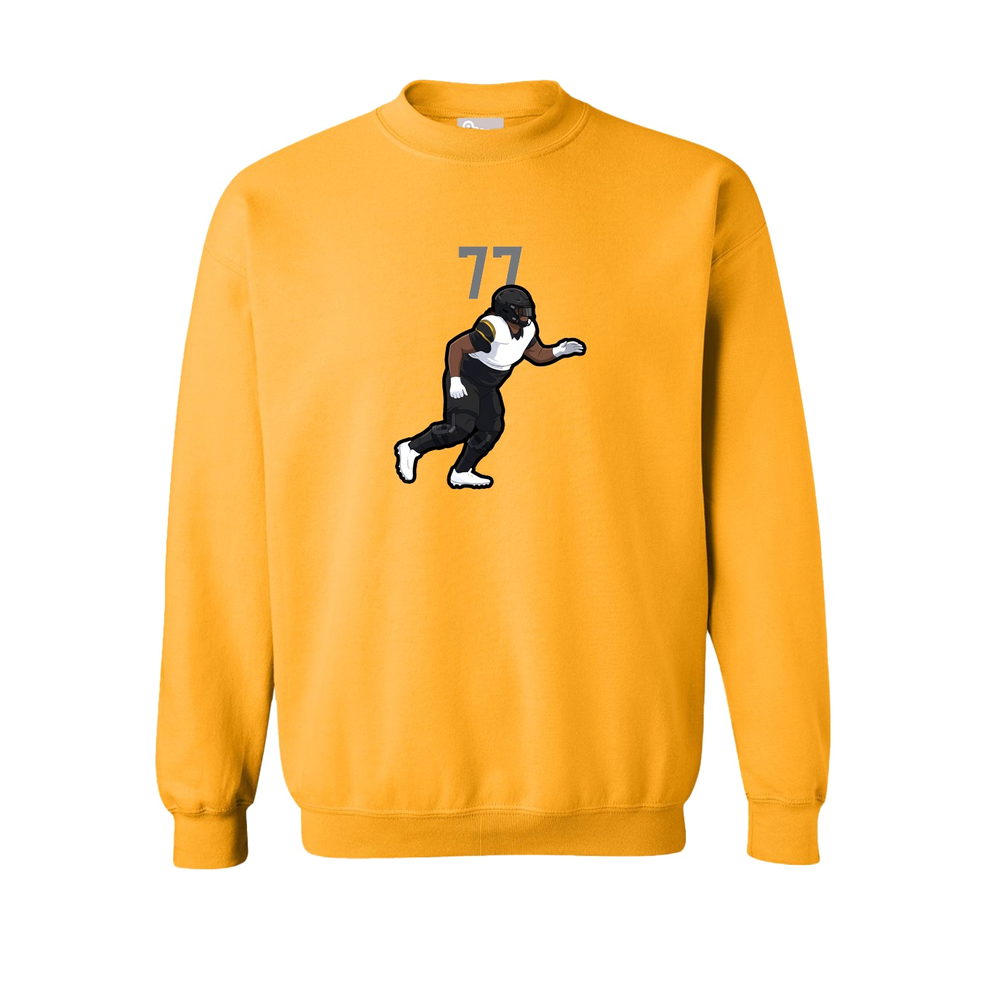 Fleece Crew — Number Top in Gold