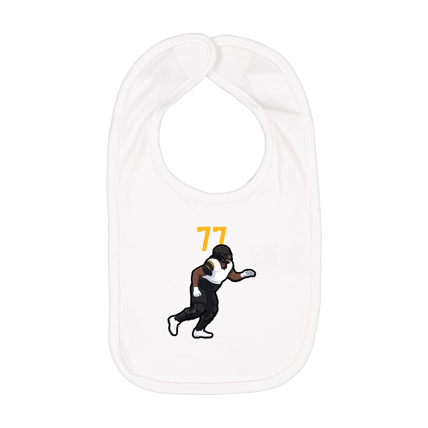 Infant Bib — Number Top in White