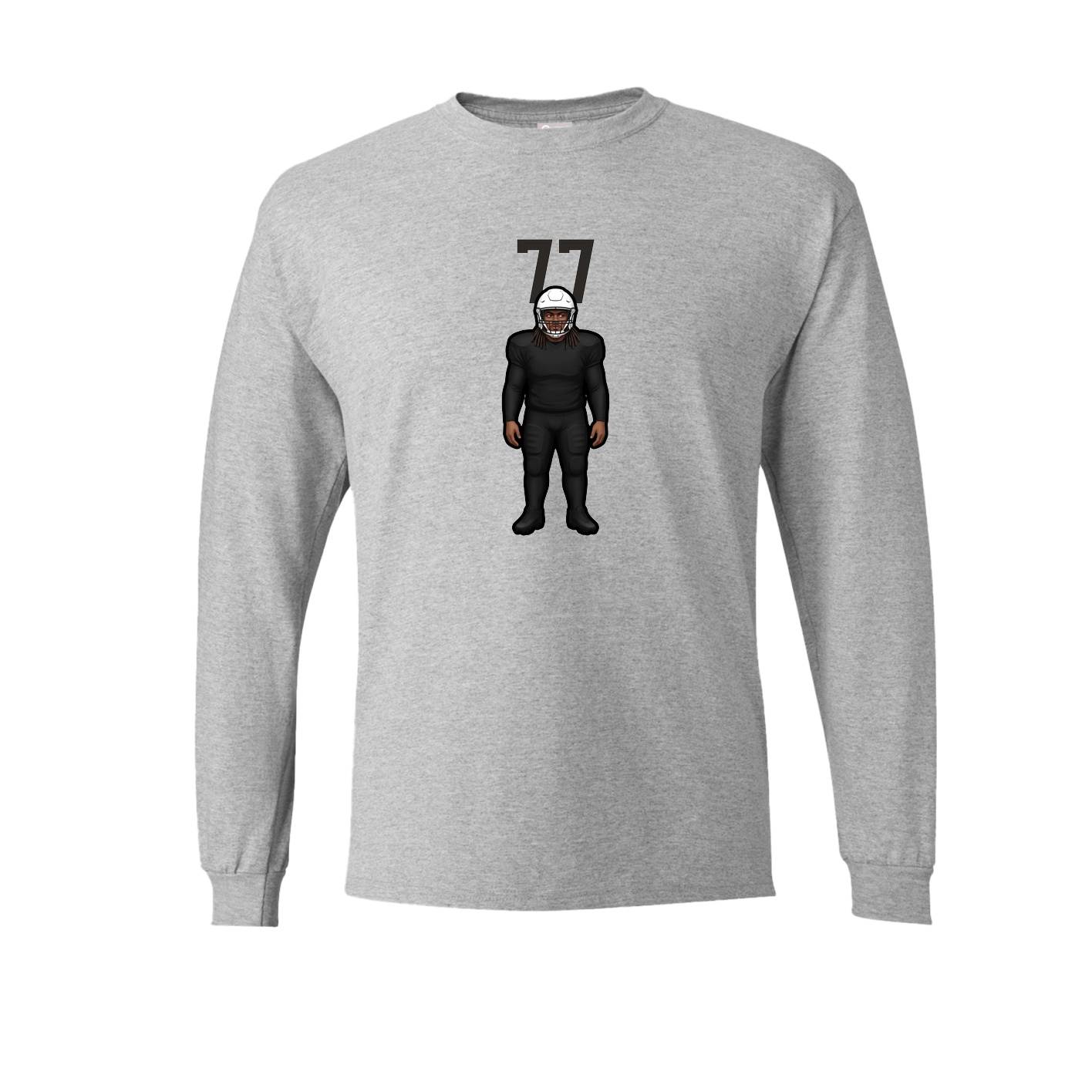 Long Sleeve Tee — Number Top in Grey