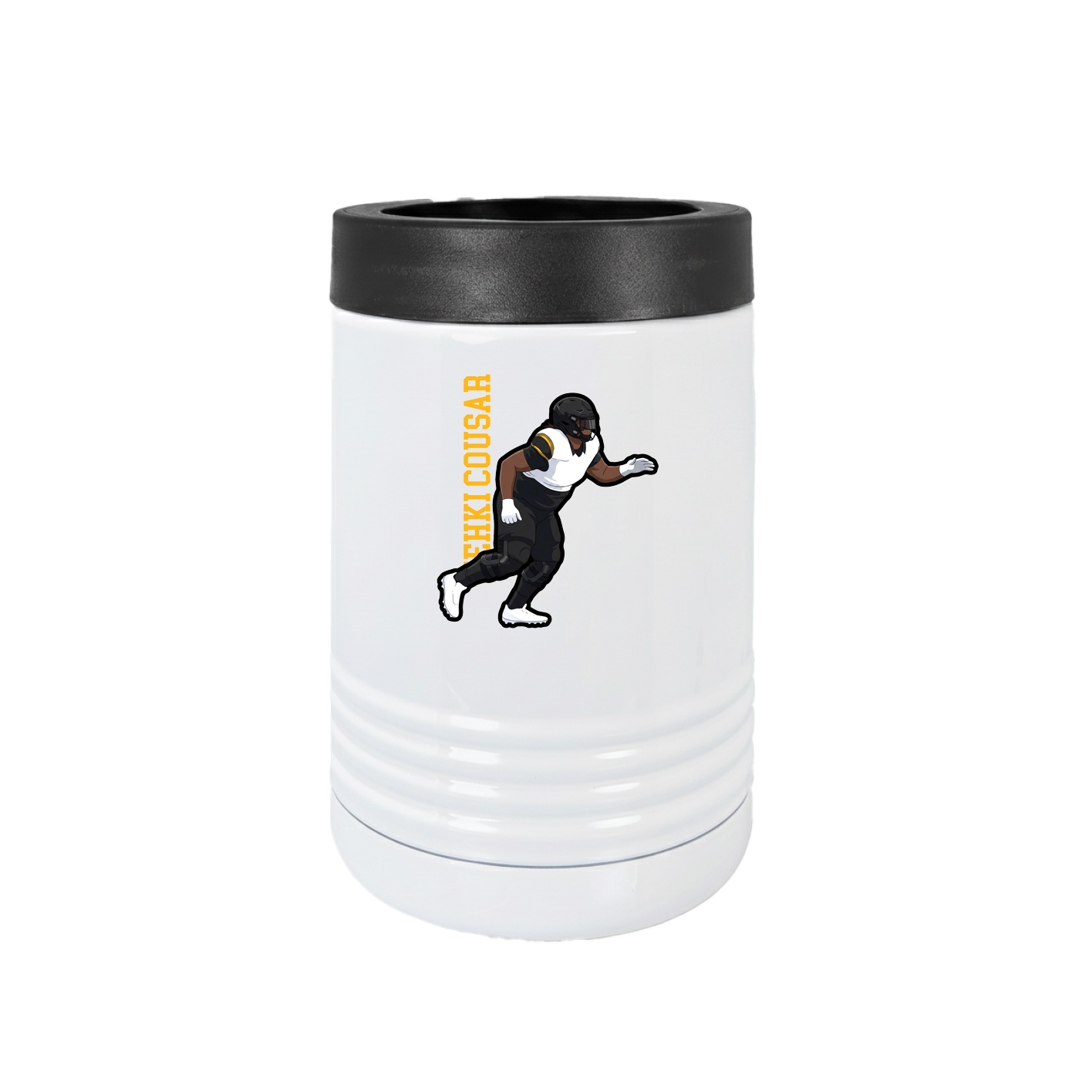 Beverage Holder — Name Vertical in White