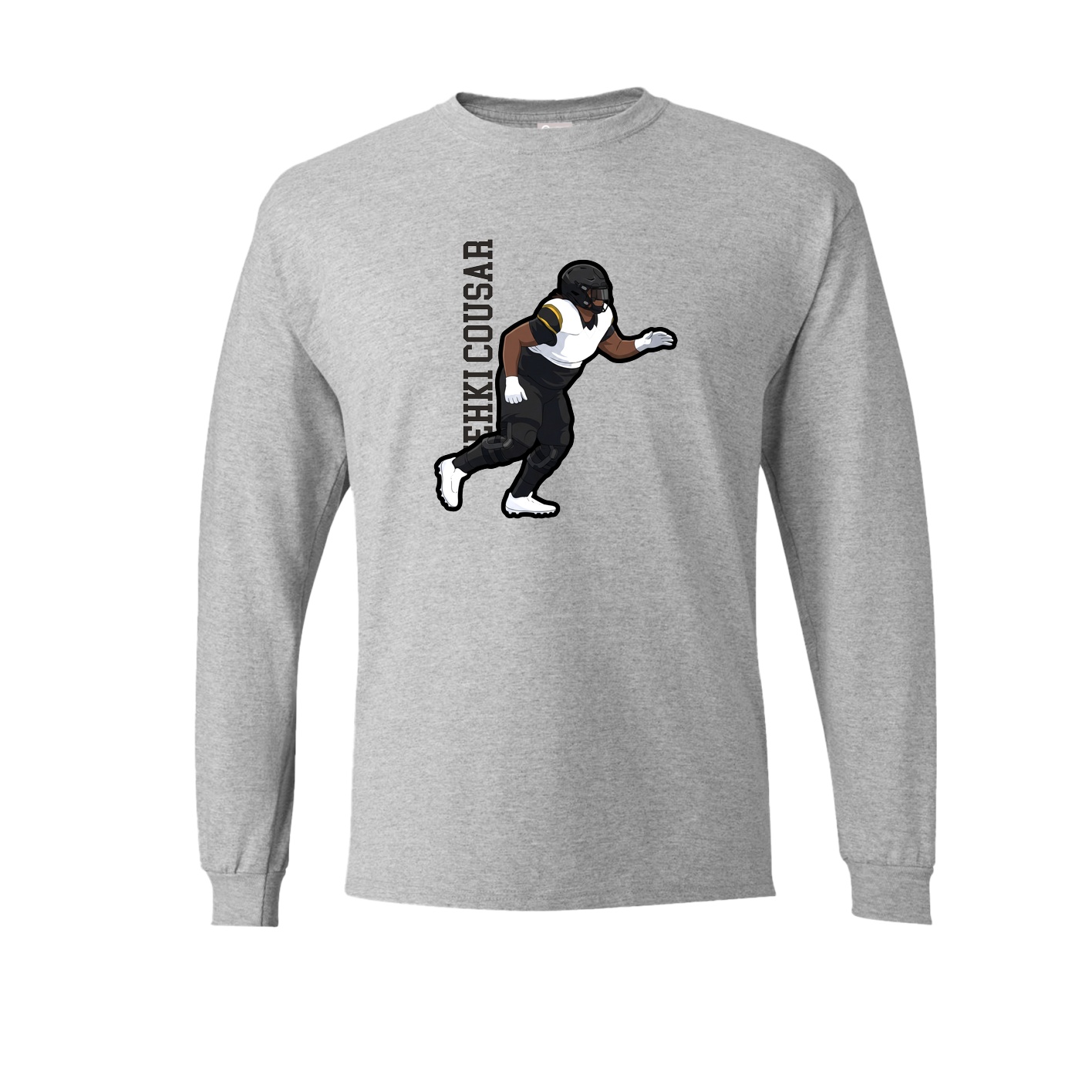 Long Sleeve Tee — Name Vertical in Grey