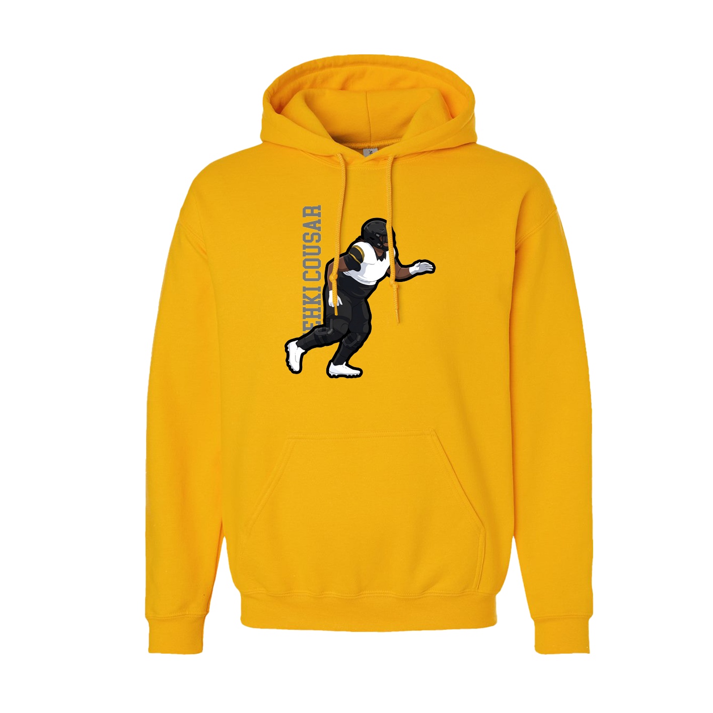 Hoodie — Name Vertical in Gold