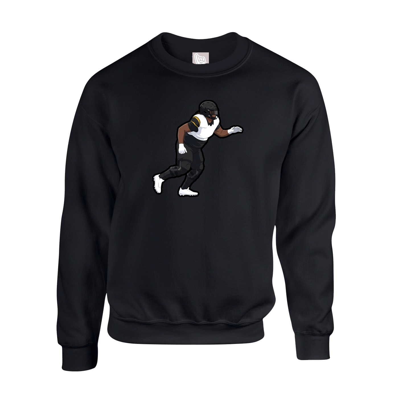 Fleece Crew — Name Vertical in Black