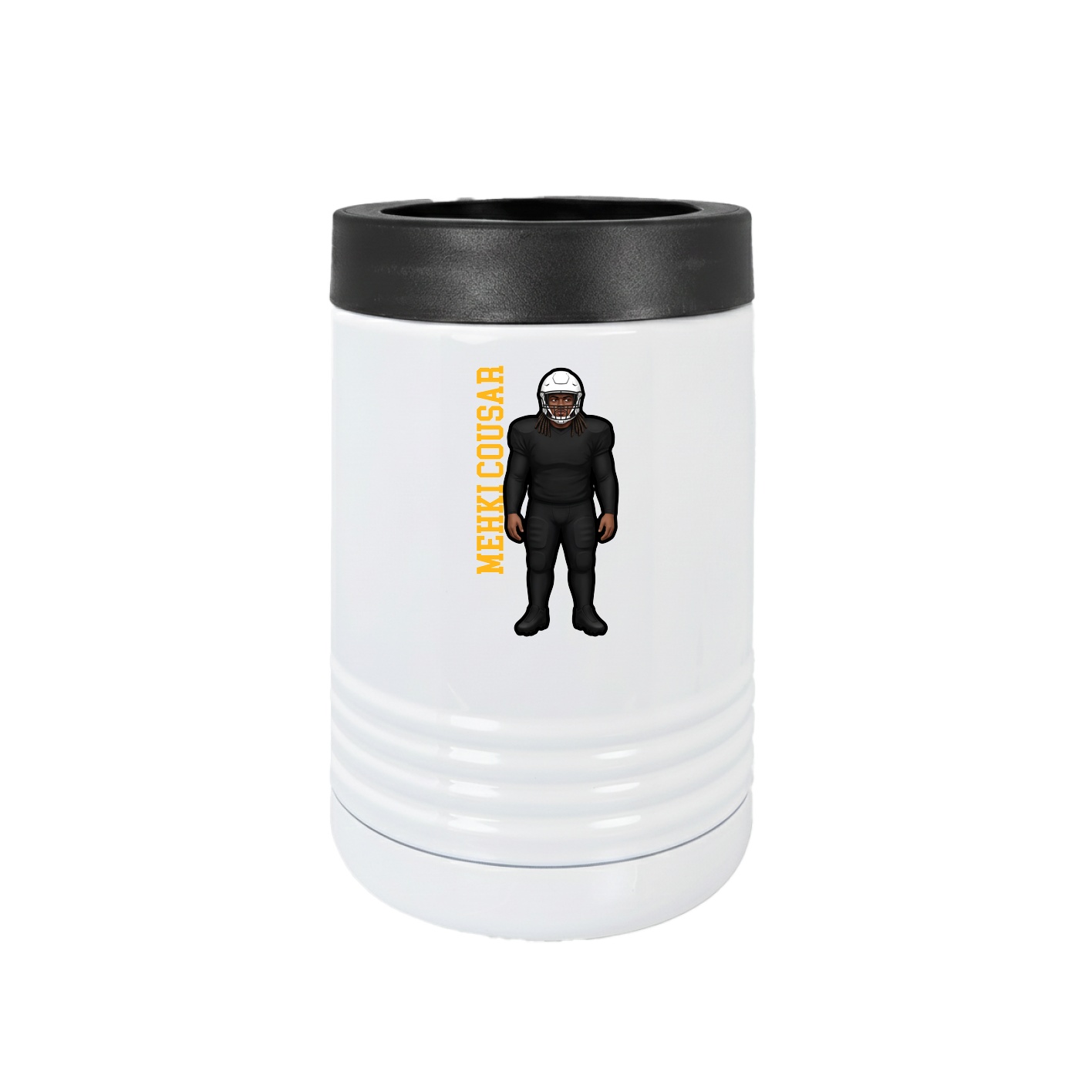 Beverage Holder — Name Vertical in White