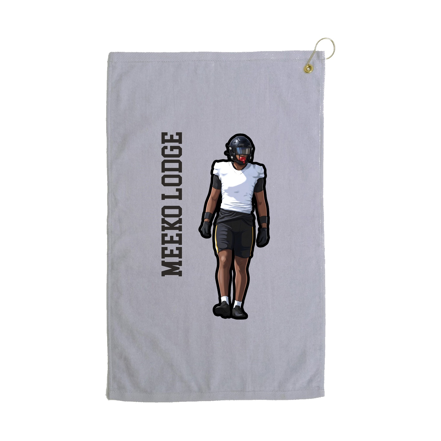 Golf Towel — Name Vertical in Grey